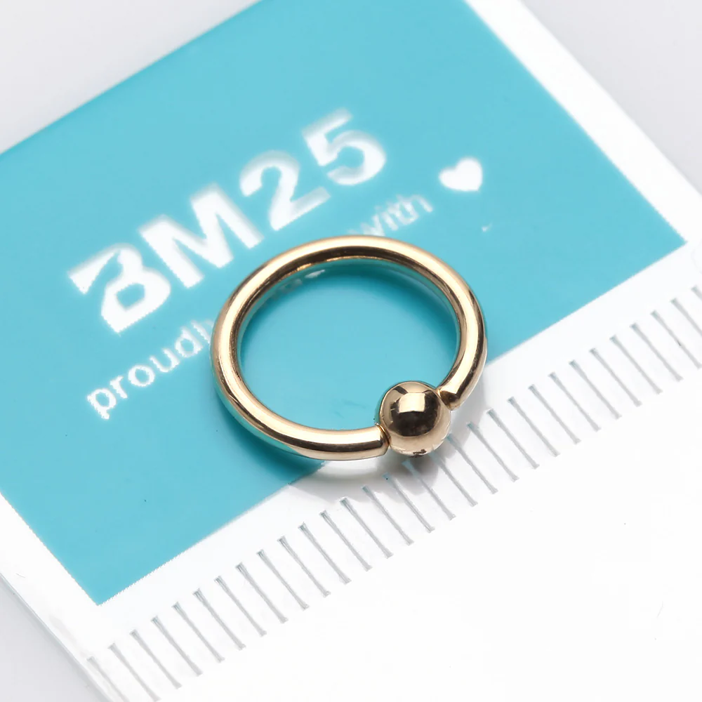 14 Karat Gold Basic Captive Bead Ring - Image 3
