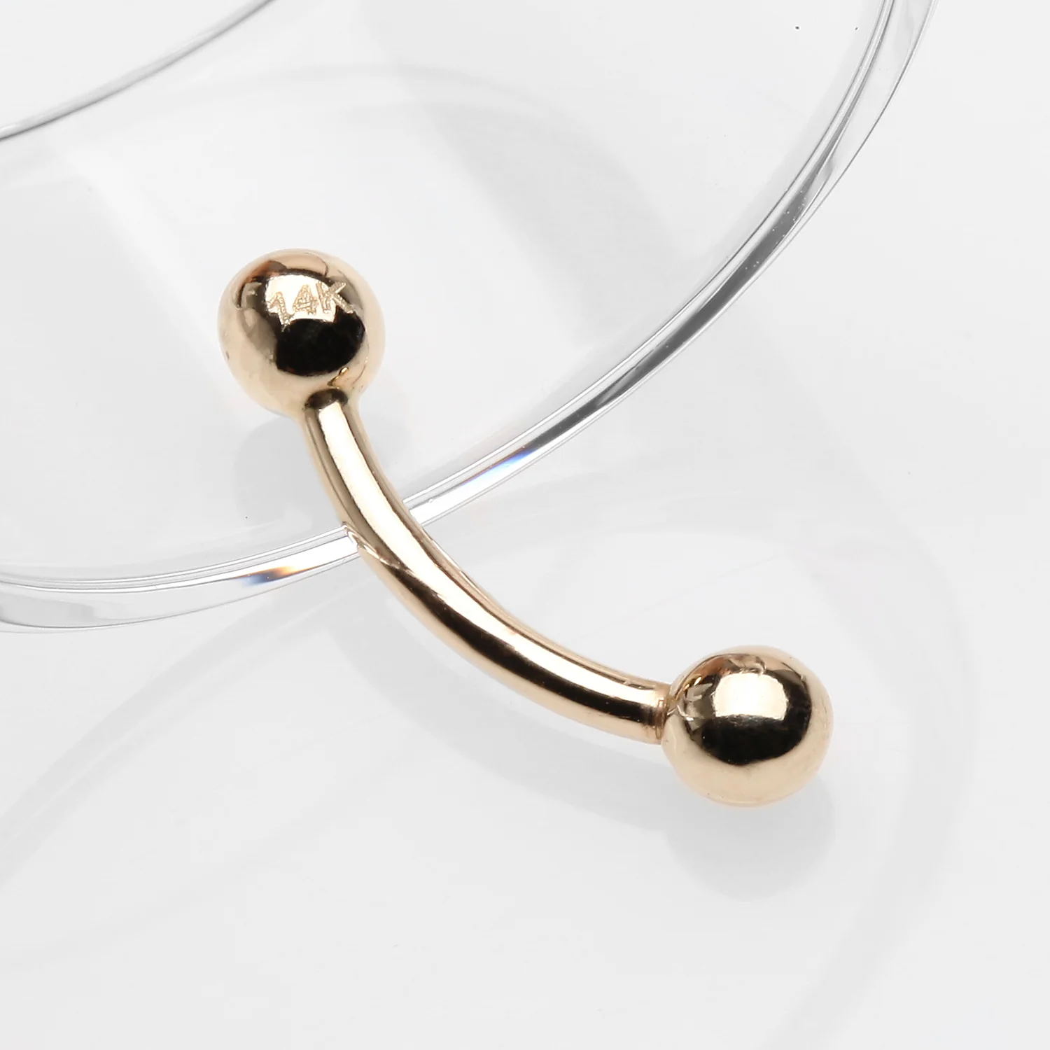 14 Karat Gold Basic Curved Barbell - Image 2