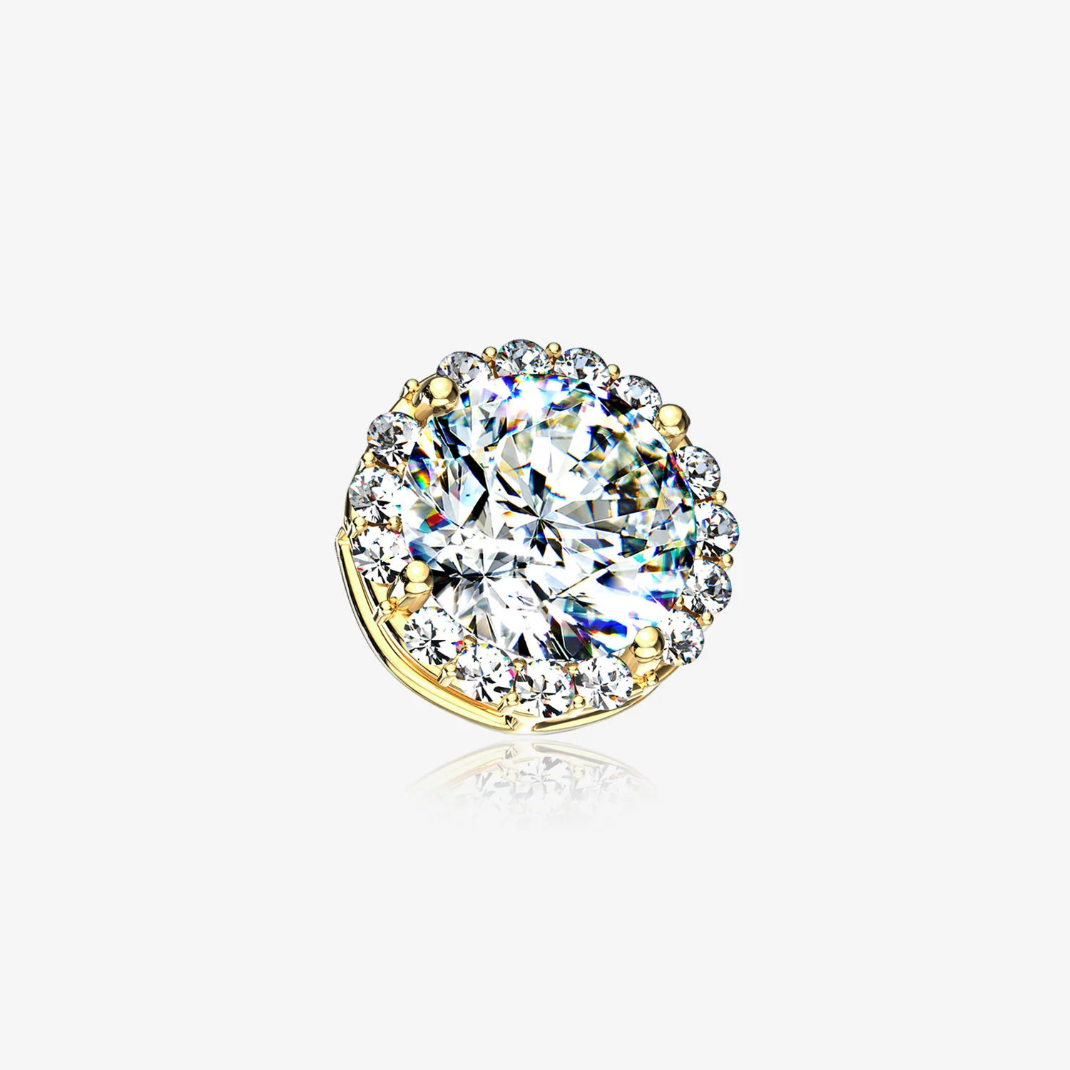 14 Karat Gold Brilliant Sparkle Burst Dermal Anchor Top Part