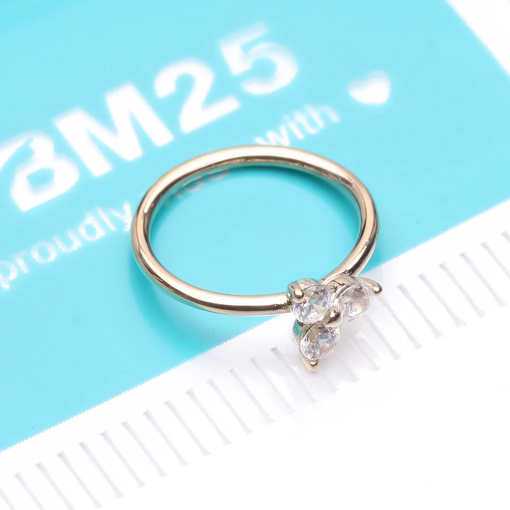 14 Karat Gold Brilliant Trinity Sparkle Bendable Hoop Ring - Image 5