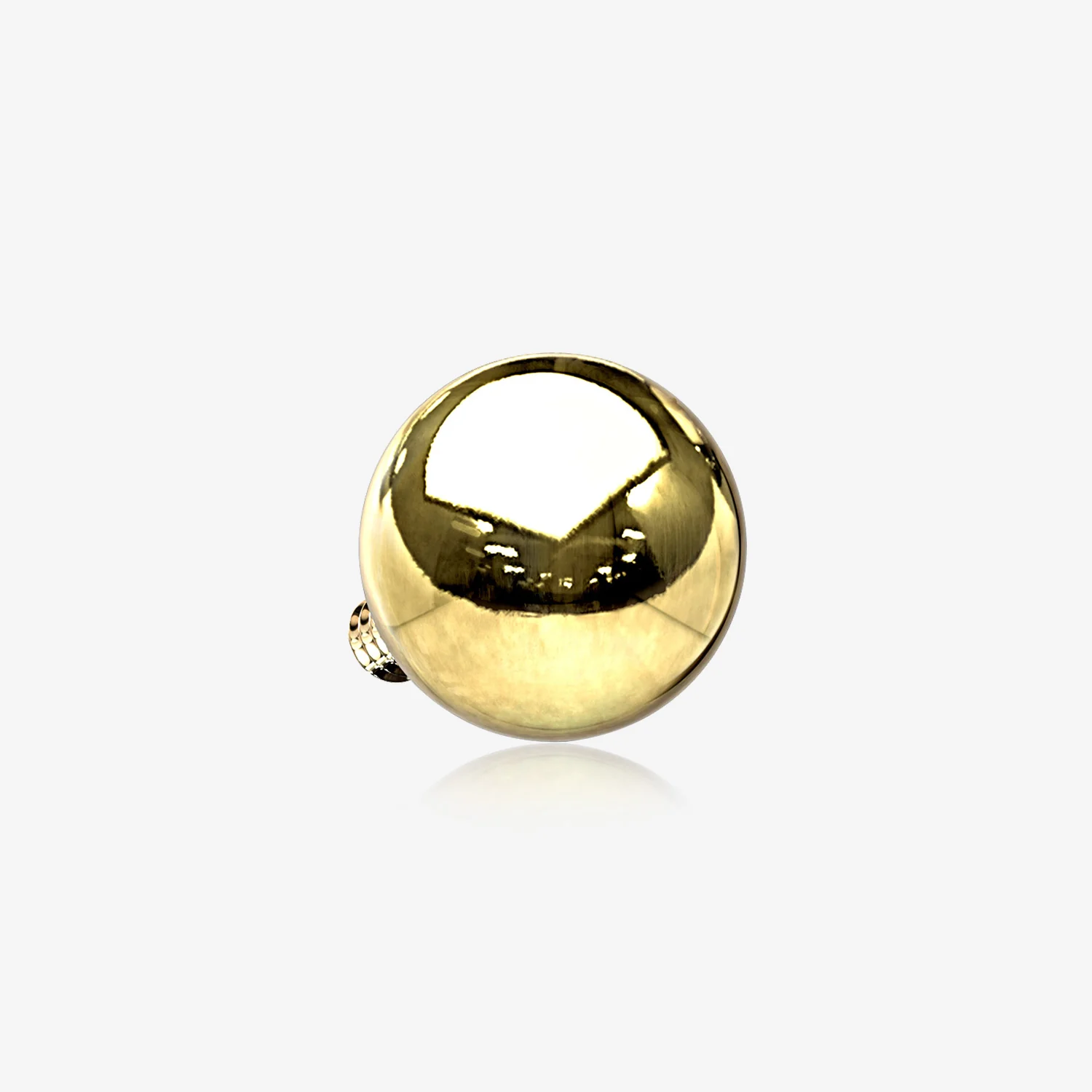 14 Karat Gold Internally Threaded Solid Ball Dermal Anchor Top Part