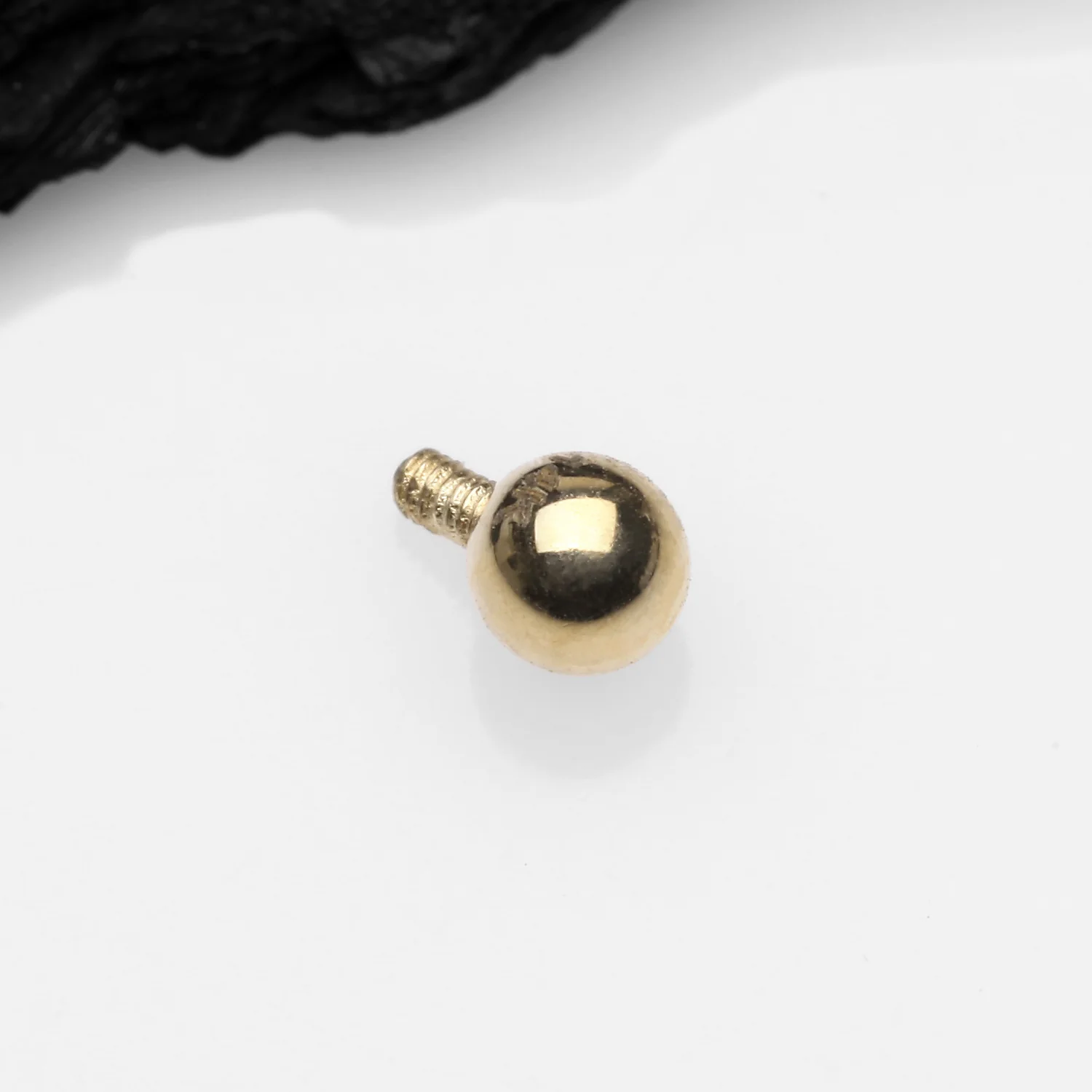 14 Karat Gold Internally Threaded Solid Ball Dermal Anchor Top Part - Image 2