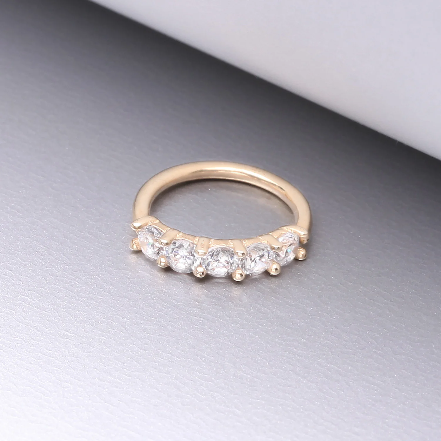 14 Karat Gold Multi-Gem Crown Prong Set Bendable Hoop Ring - Image 2