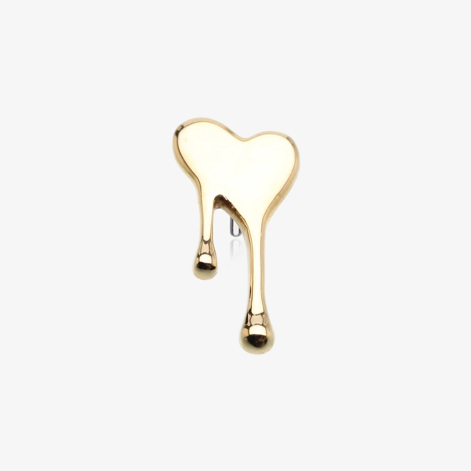 14 Karat Gold OneFit Threadless Dripping Heart Top Part