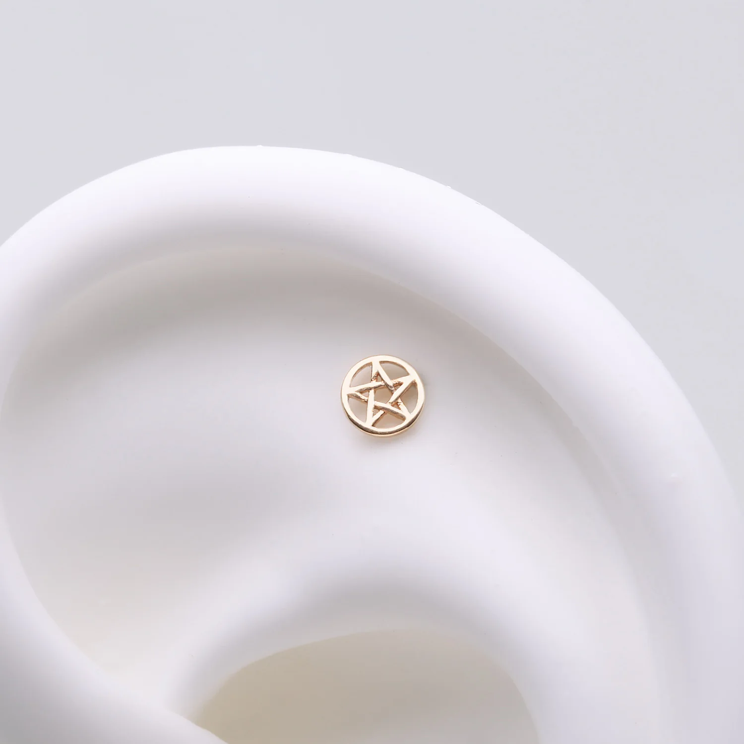 14 Karat Gold OneFit Threadless Mystic Pentagram Top Part - Image 2
