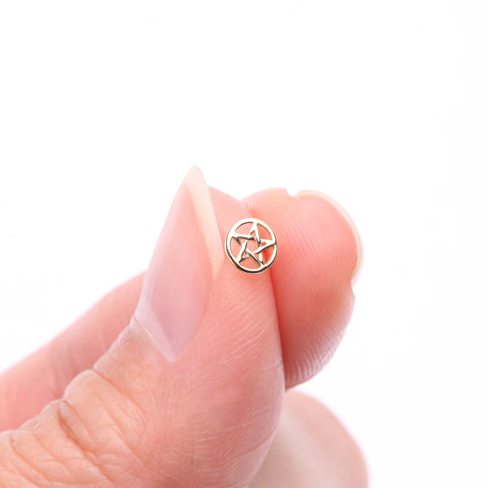 14 Karat Gold OneFit Threadless Mystic Pentagram Top Part - Image 3