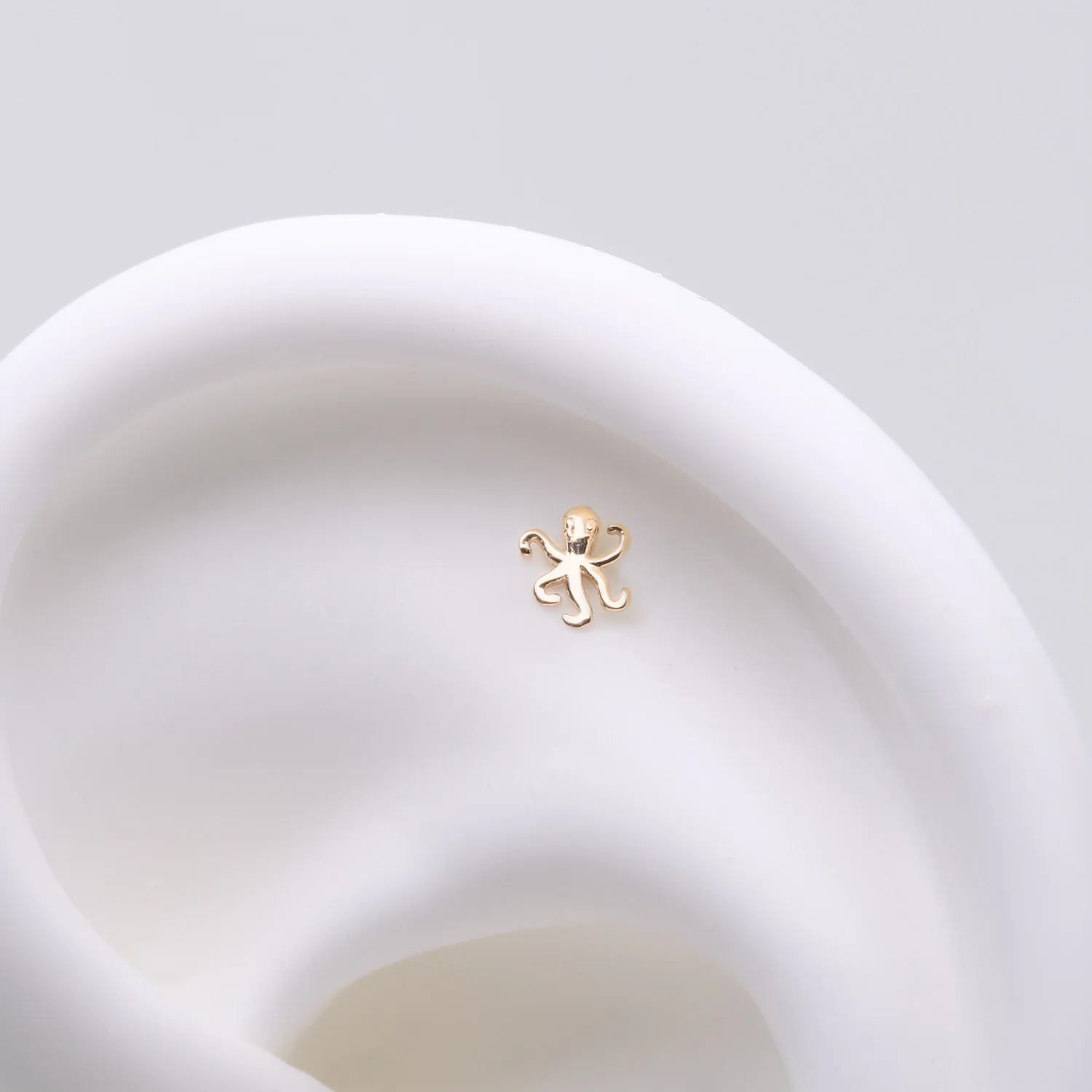 14 Karat Gold OneFit Threadless Octopus Top Part - Image 2