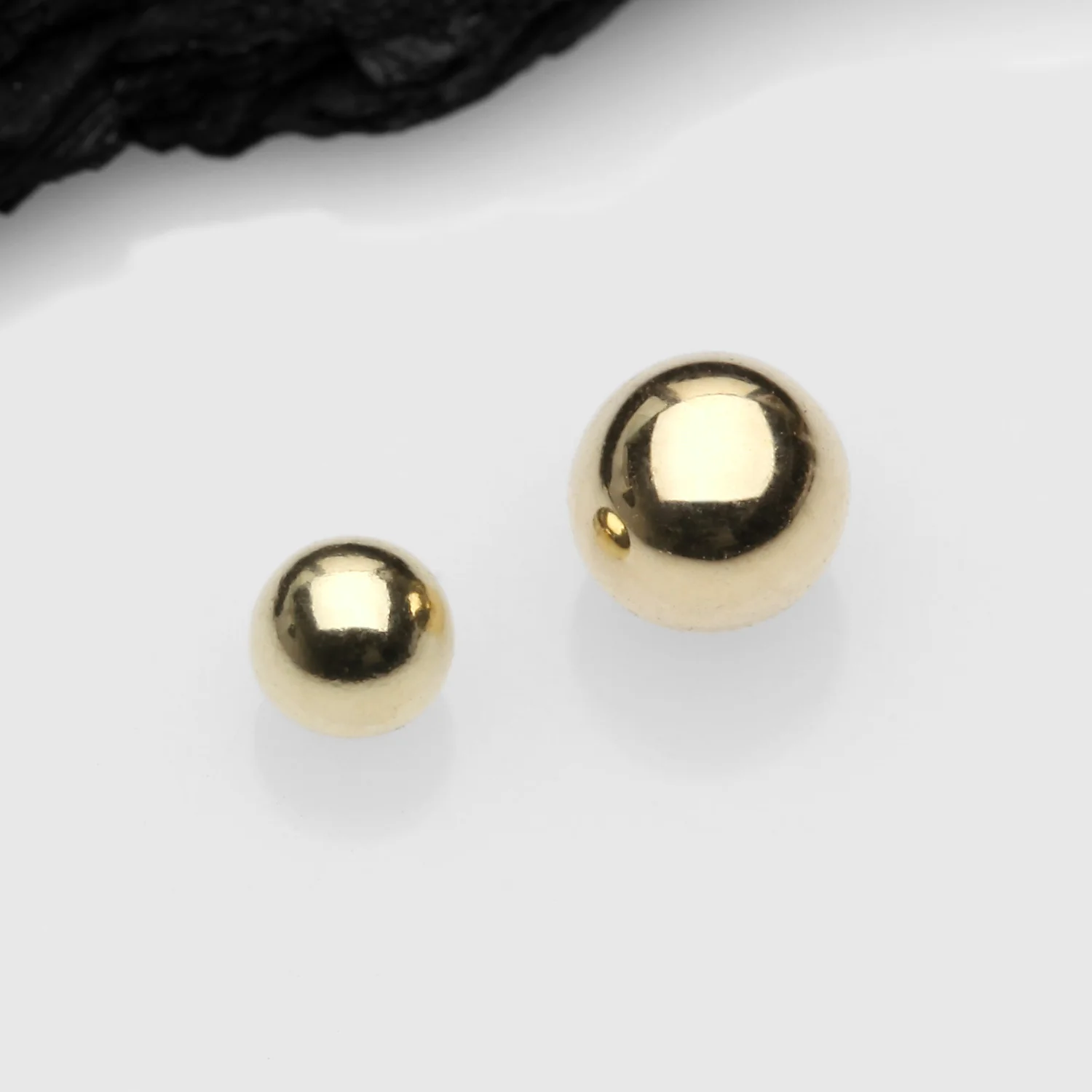 14 Karat Gold Threaded Solid Ball Top Part - Image 2