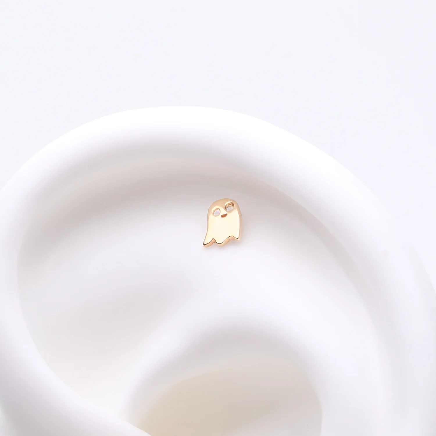 14 Karat Gold OneFit Threadless Adorable Lil Ghost Top Part - Image 2