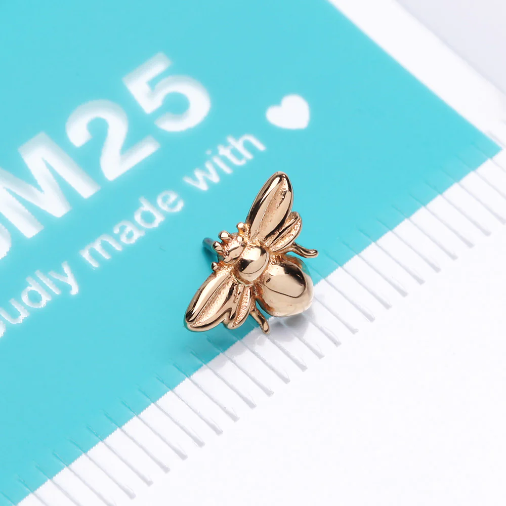 14 Karat Gold OneFit Threadless Bumble Bee Top Part - Image 5