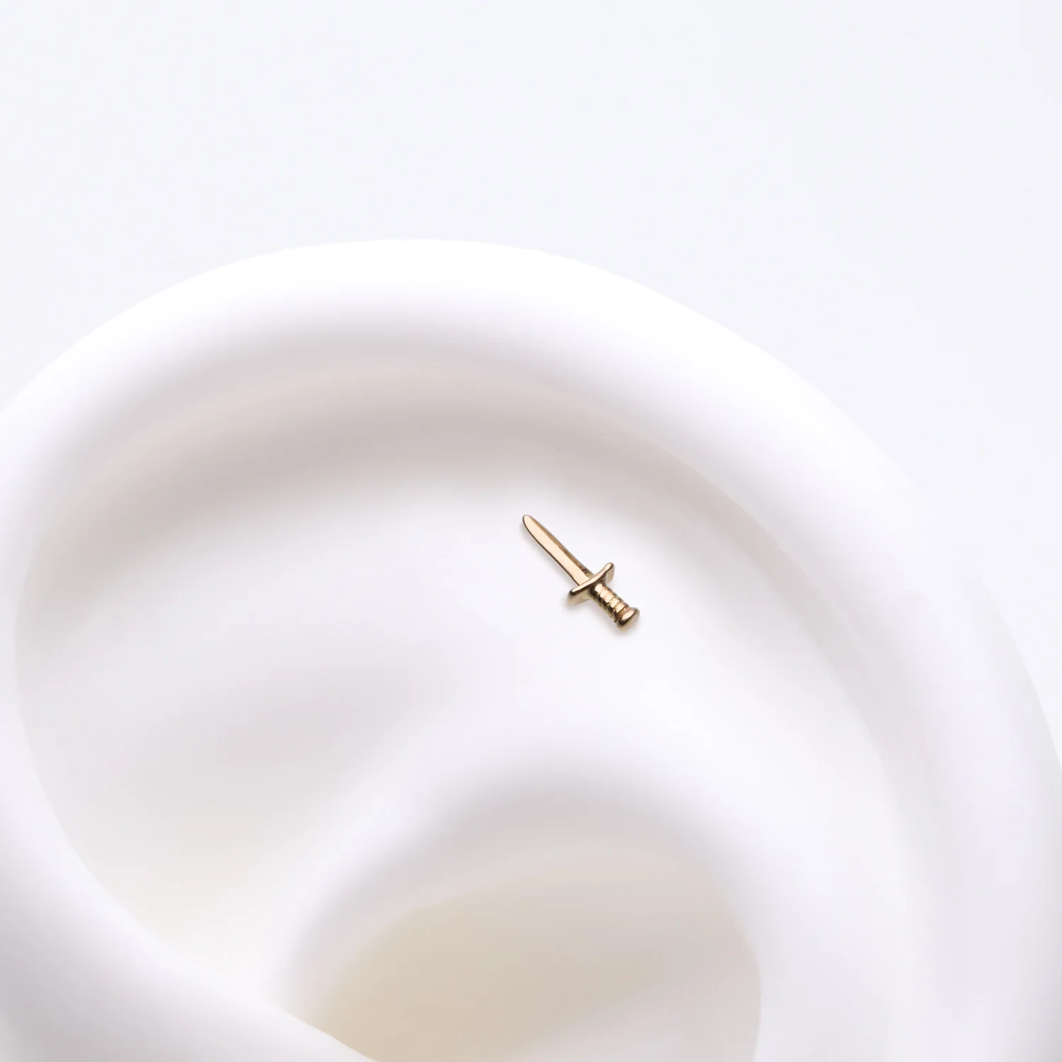 14 Karat Gold OneFit Threadless Dagger Sword Top Part - Image 2