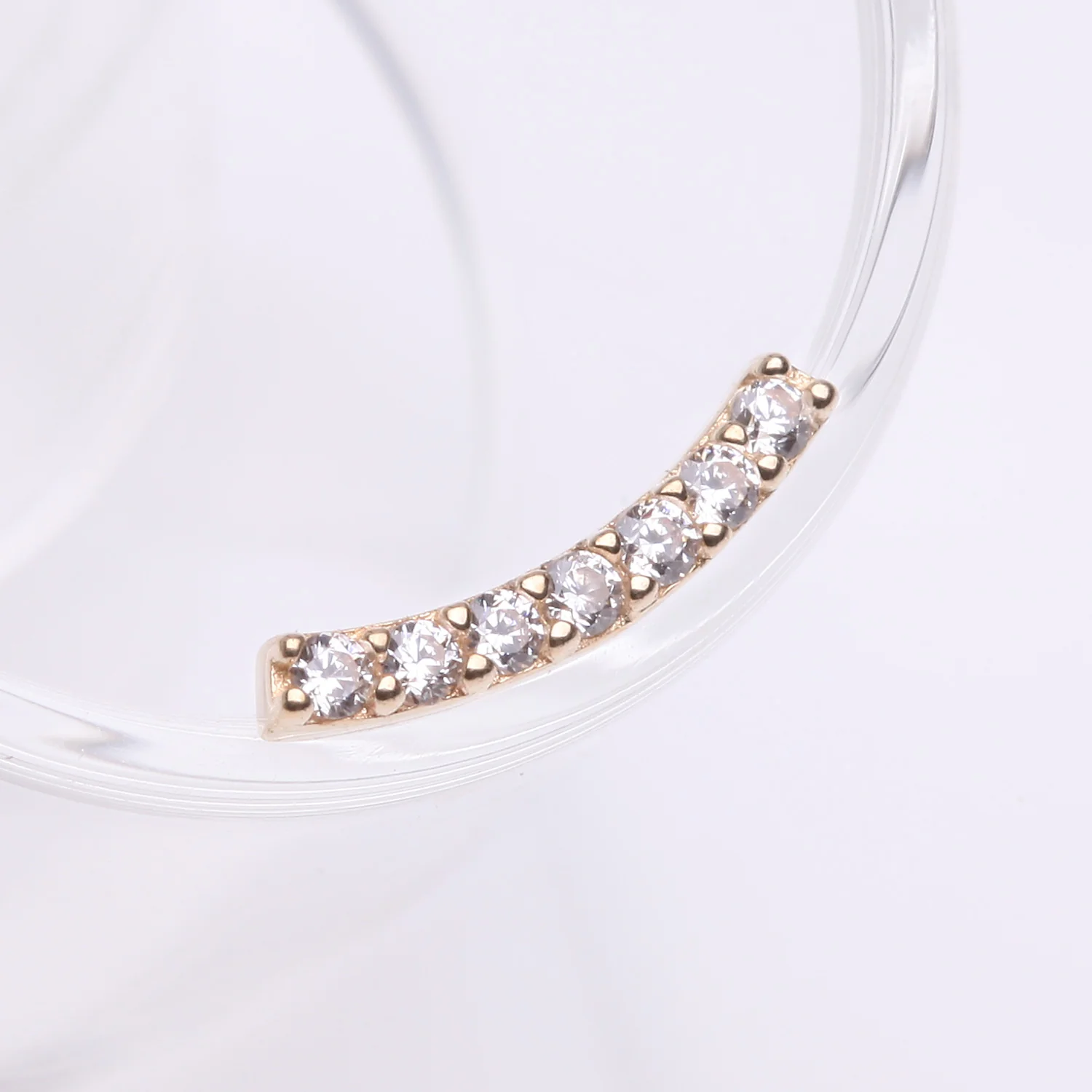 14 Karat Gold OneFit Threadless Brilliant Sparkle Gems Journey Curve Top Part - Image 2