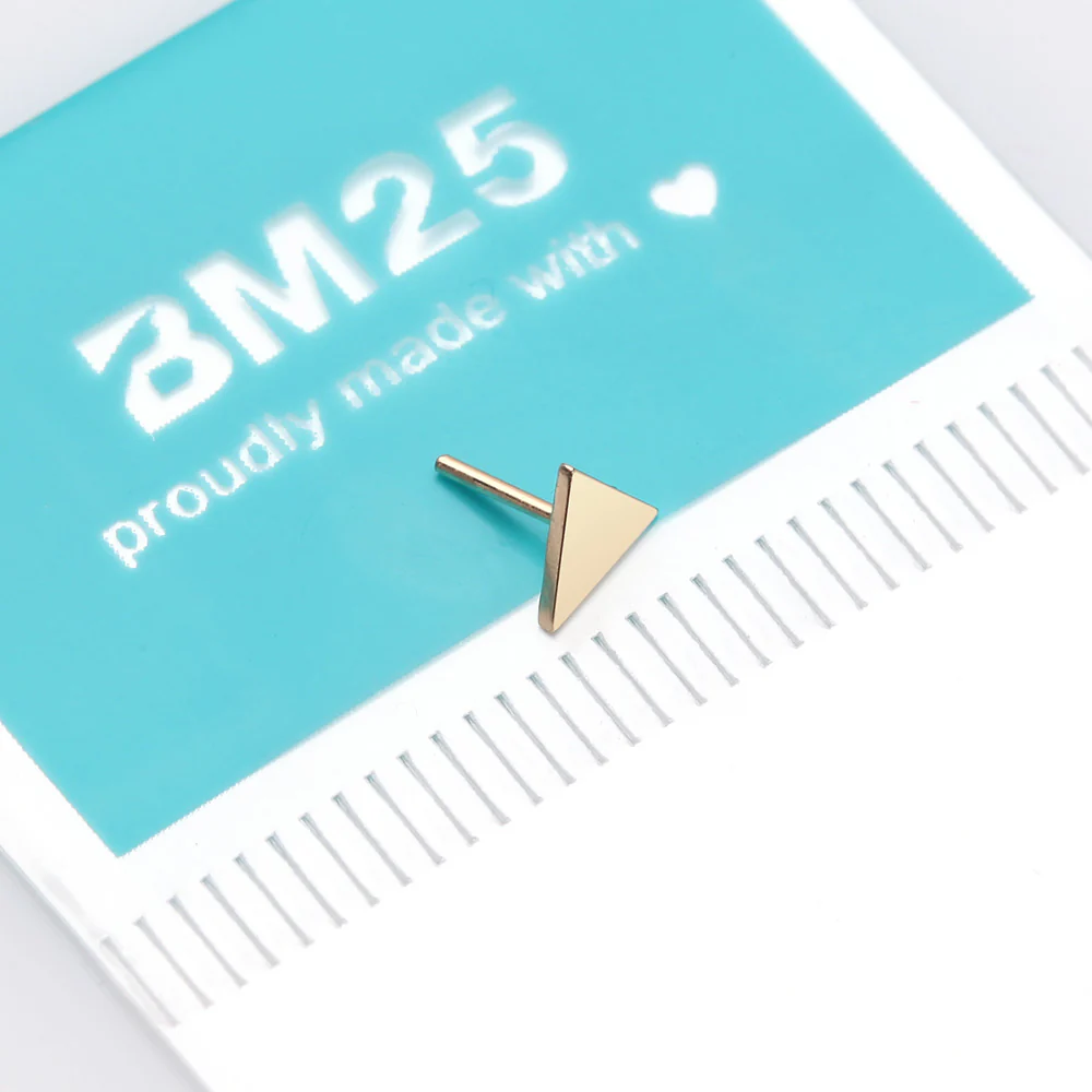 14 Karat Gold OneFit Threadless Flat Triangle Top Part - Image 3