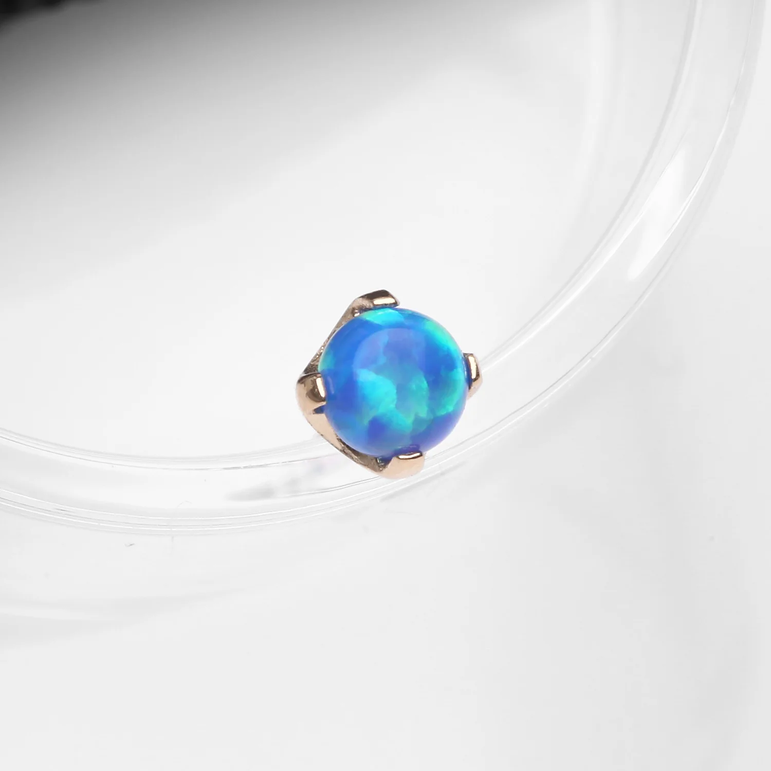 14 Karat Gold OneFit Threadless Prong Set Fire Opal Top Part - Image 2