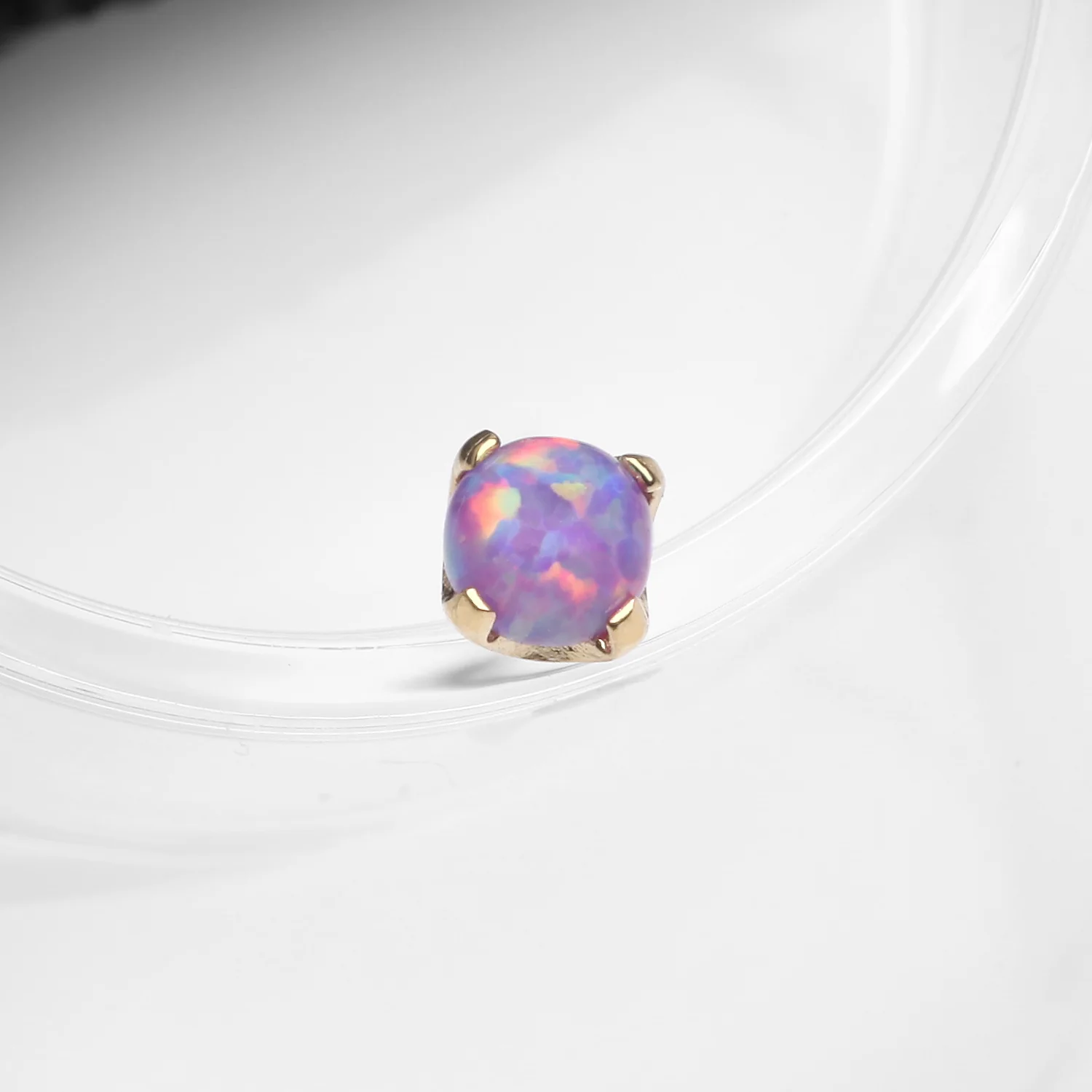14 Karat Gold OneFit Threadless Prong Set Fire Opal Top Part - Image 2