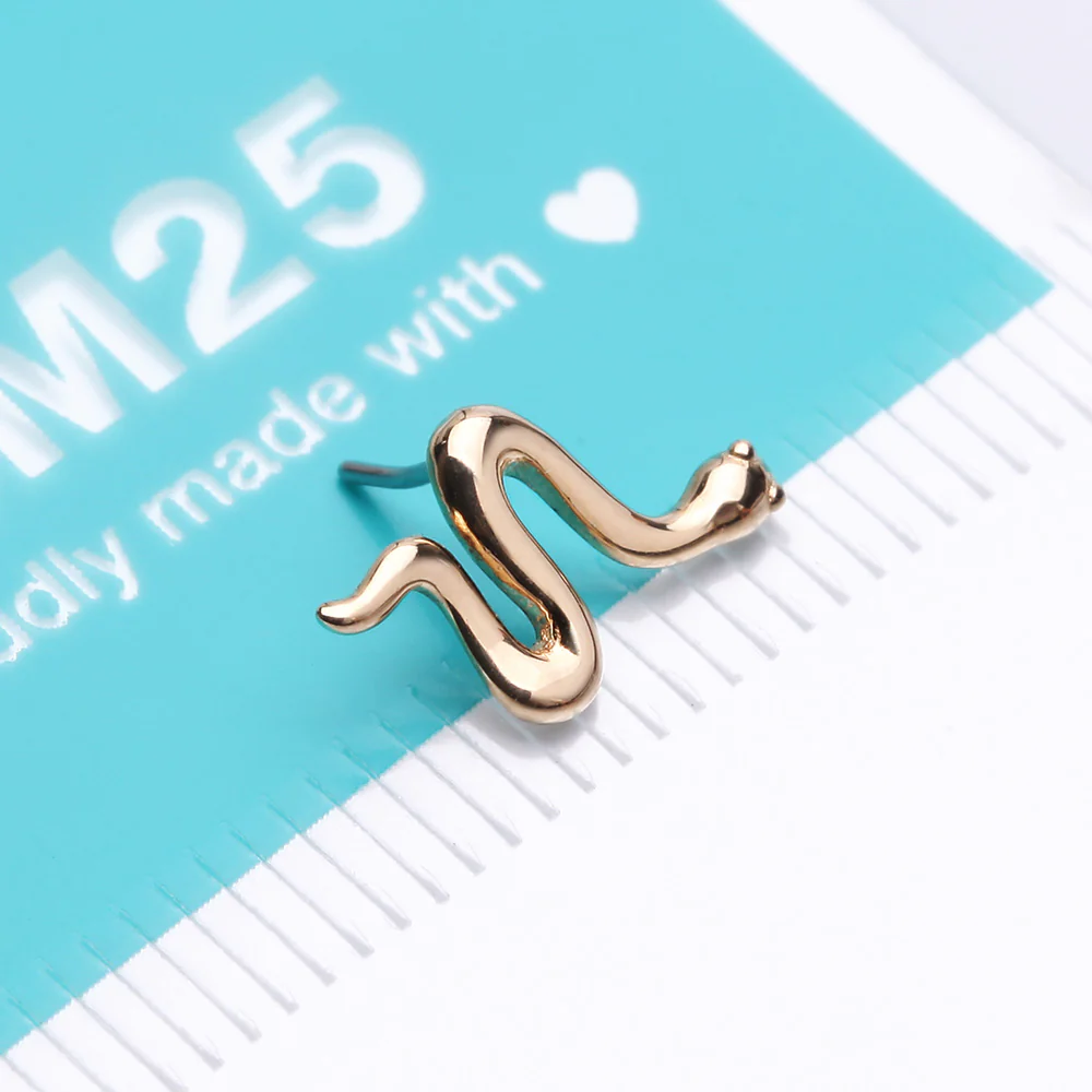 14 Karat Gold OneFit Threadless Slithering Snake Top Part - Image 5