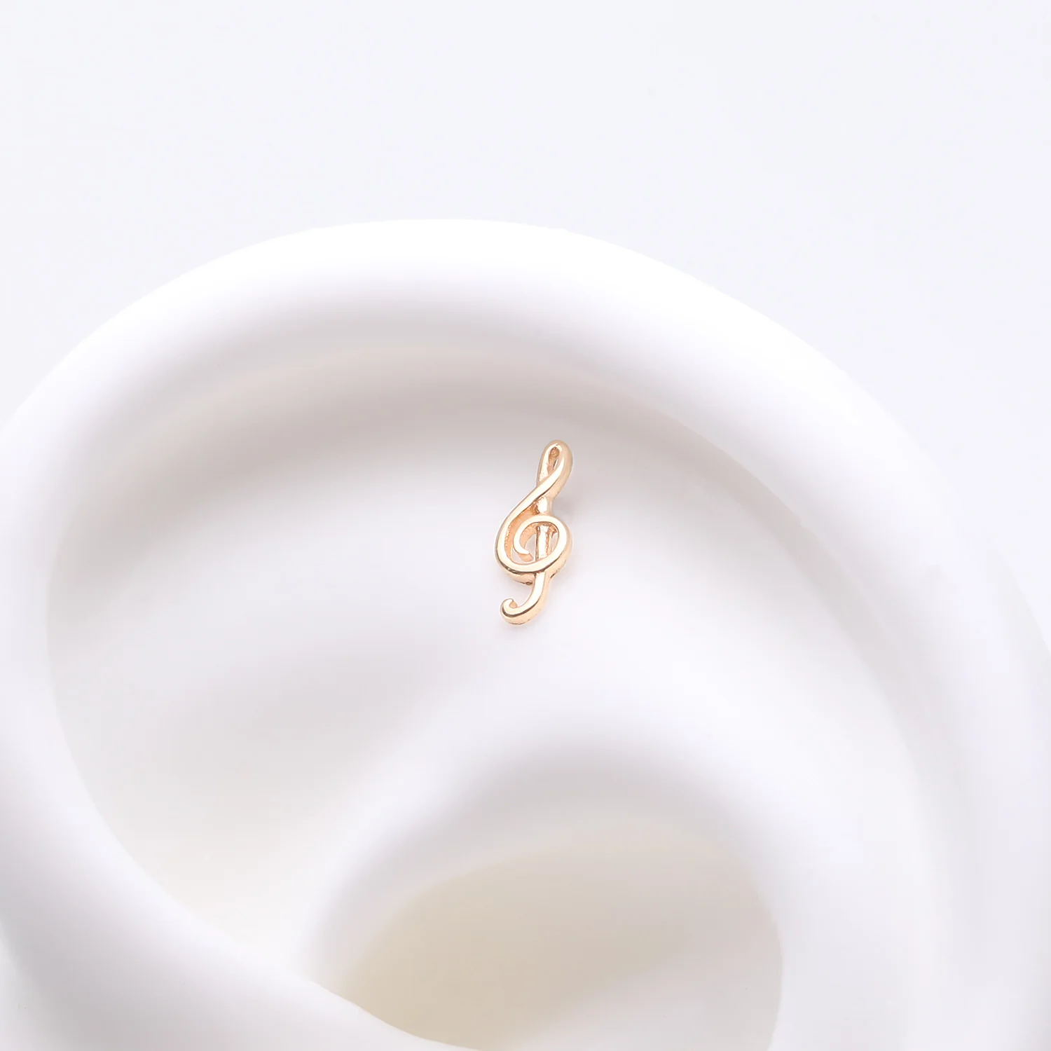 14 Karat Gold OneFit Threadless The G-Clef Music Symbol Top Part - Image 2