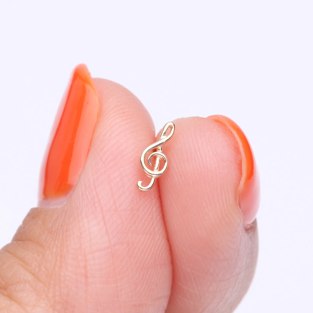 14 Karat Gold OneFit Threadless The G-Clef Music Symbol Top Part - Image 3