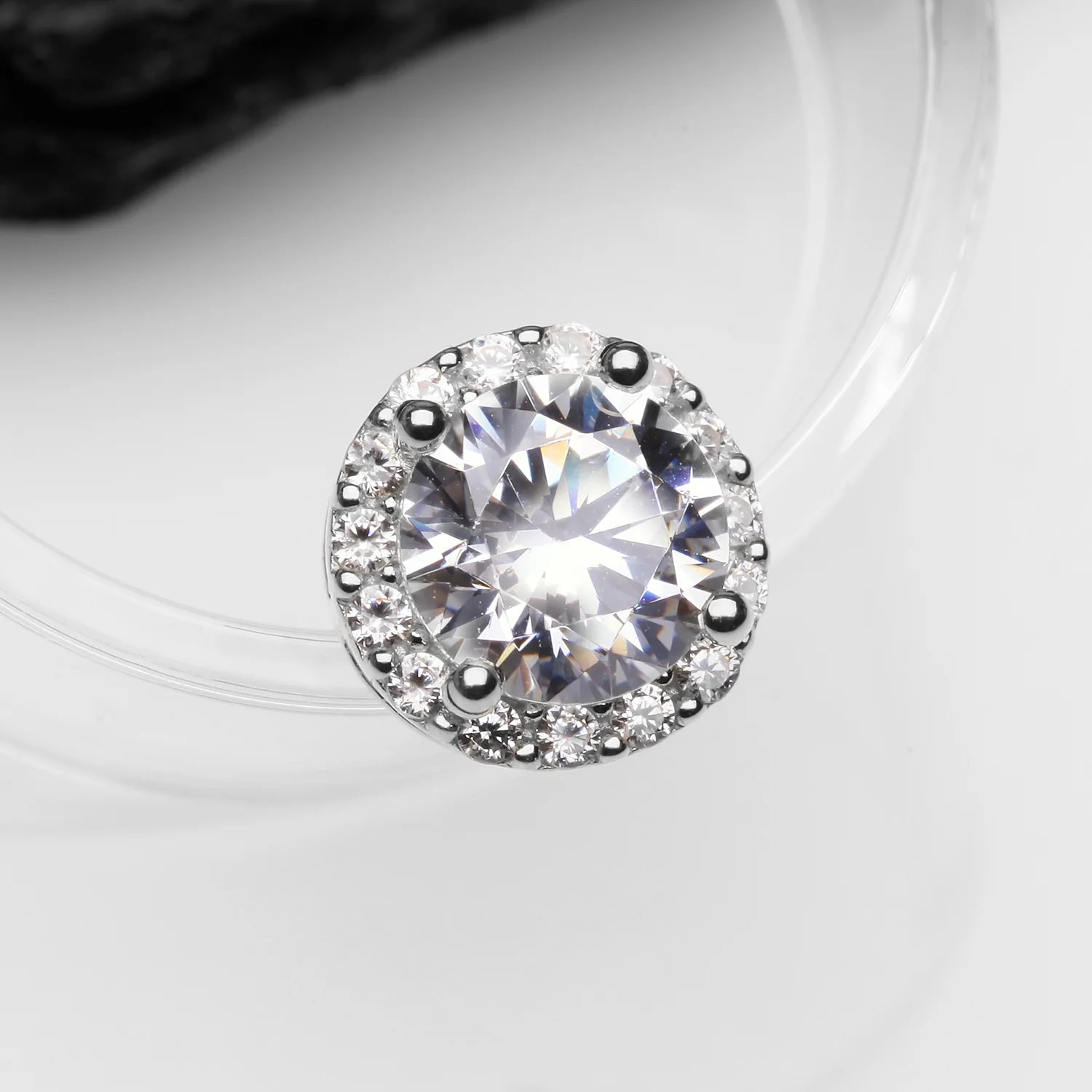 14 Karat White Gold Brilliant Sparkle Burst Dermal Anchor Top Part - Image 2