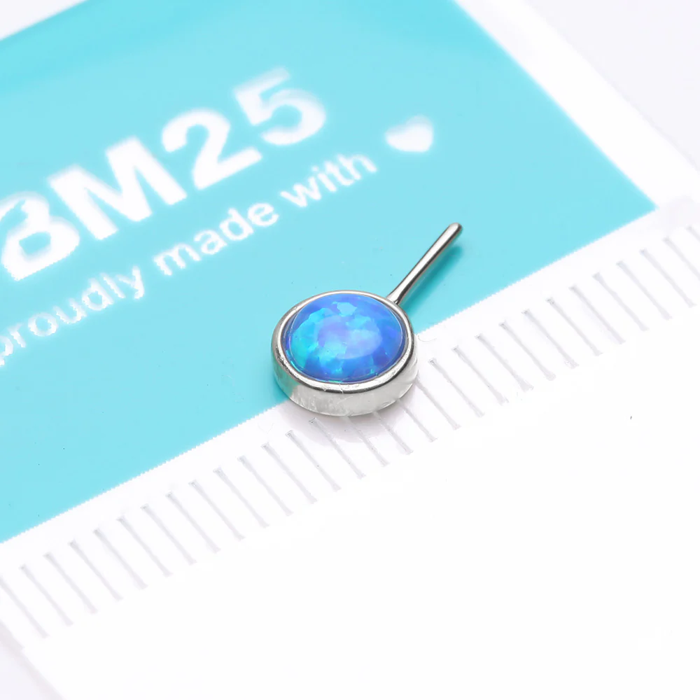 14 Karat White Gold OneFit Threadless Bezel Fire Opal Front Facing Part - Image 3