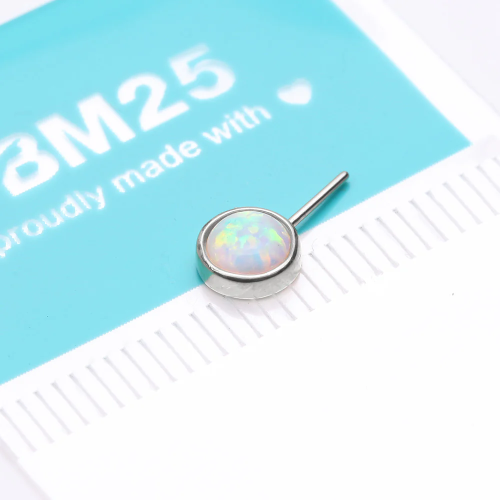 14 Karat White Gold OneFit Threadless Bezel Fire Opal Front Facing Part - Image 3