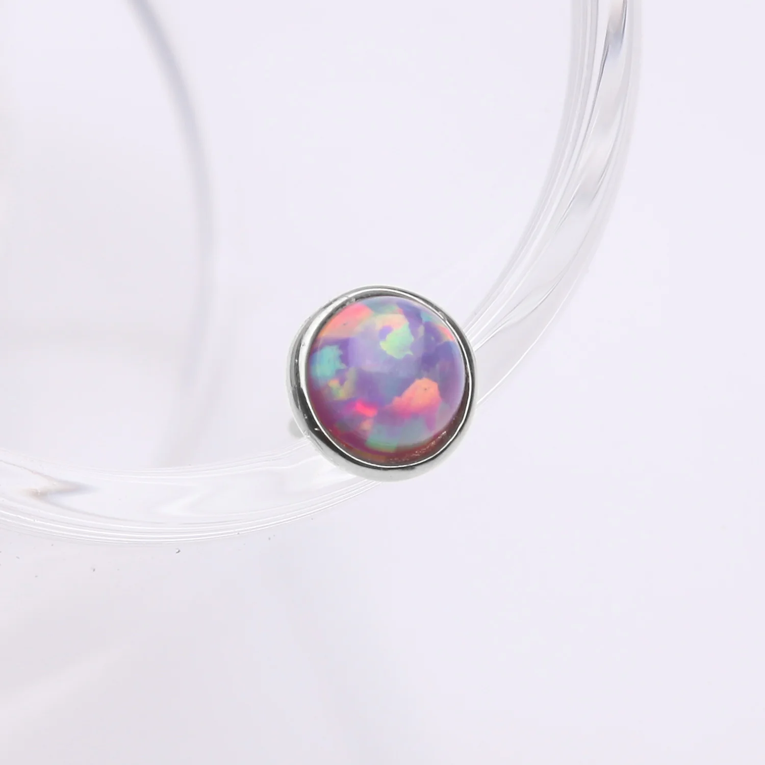 14 Karat White Gold OneFit Threadless Bezel Fire Opal Top Part - Image 2