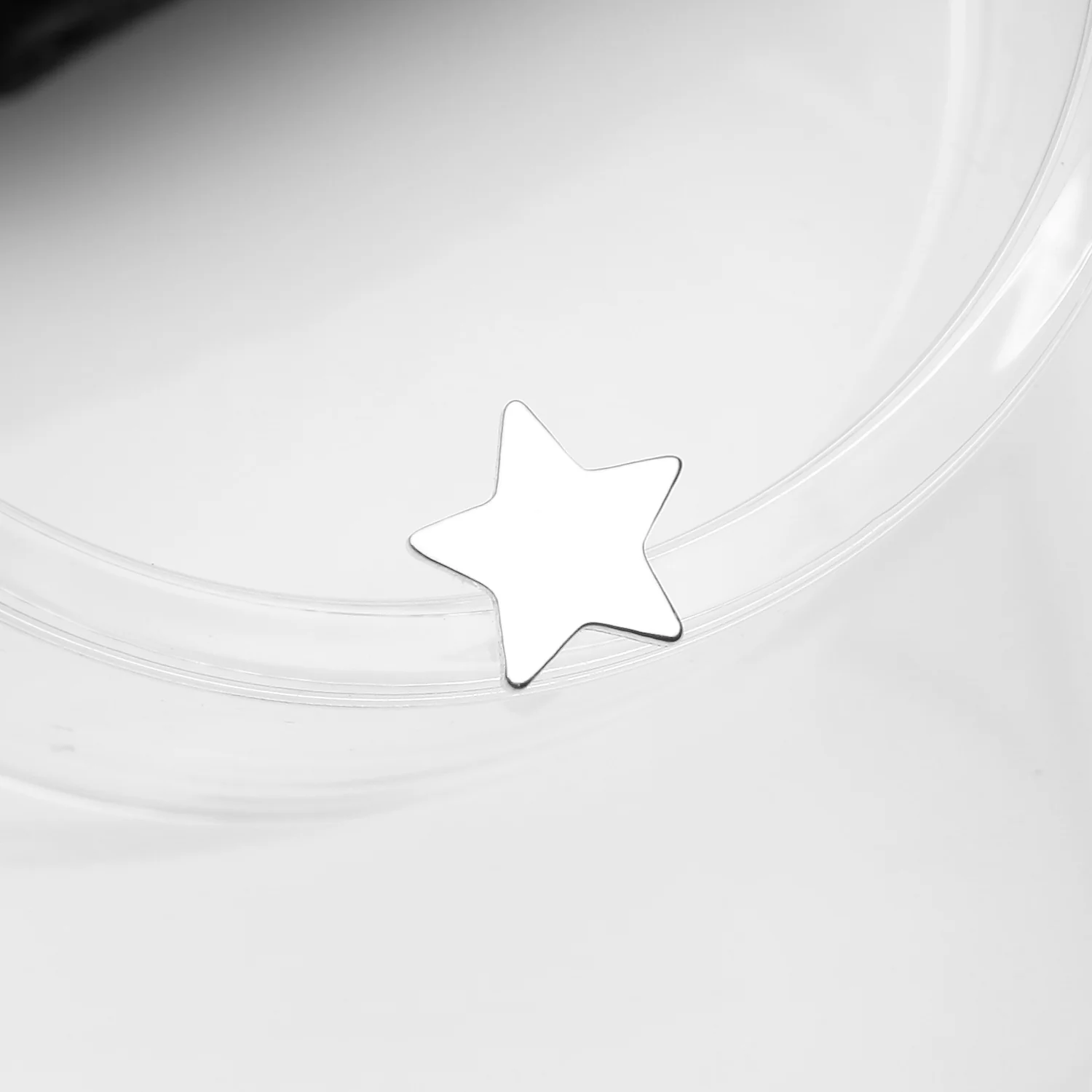 14 Karat White Gold OneFit Threadless Flat Star Top Part - Image 2