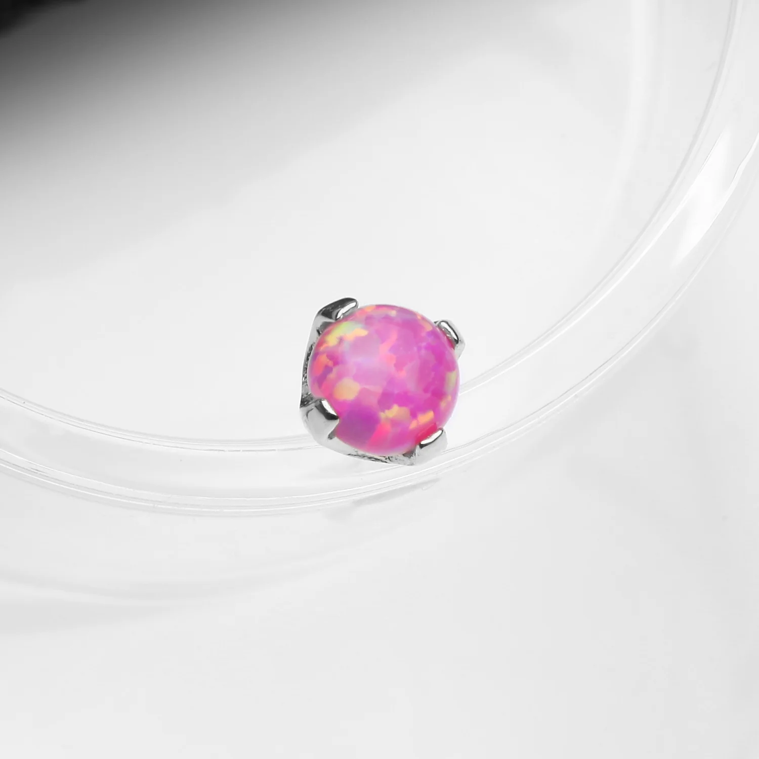 14 Karat White Gold OneFit Threadless Prong Set Fire Opal Top Part - Image 2