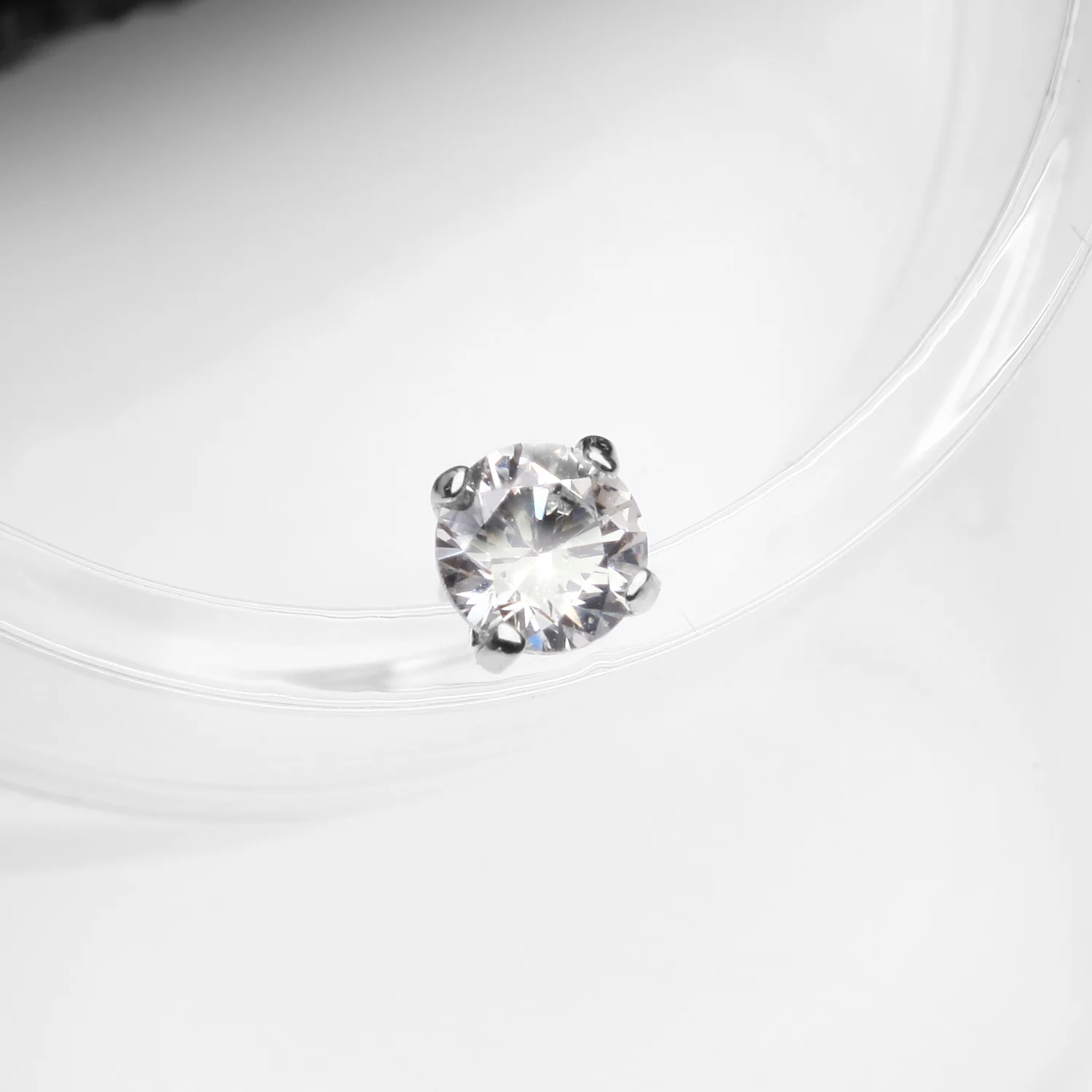 14 Karat White Gold OneFit Threadless Prong Set Gem Top Part - Image 2
