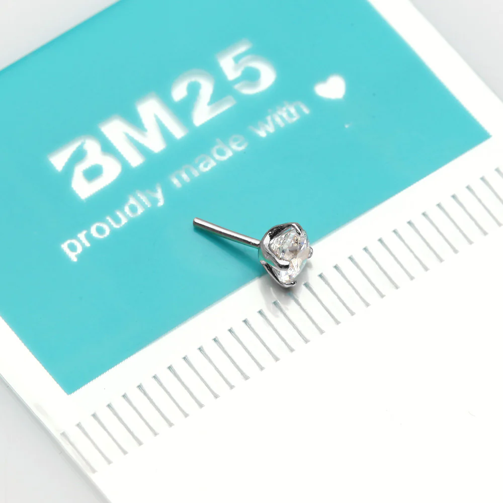14 Karat White Gold OneFit Threadless Prong Set Gem Top Part - Image 3