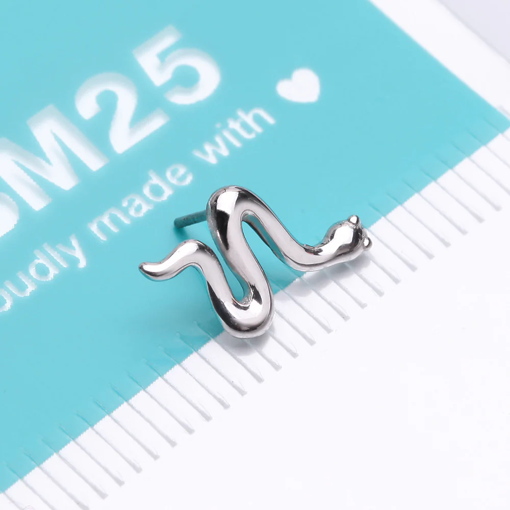 14 Karat White Gold OneFit Threadless Slithering Snake Top Part - Image 5