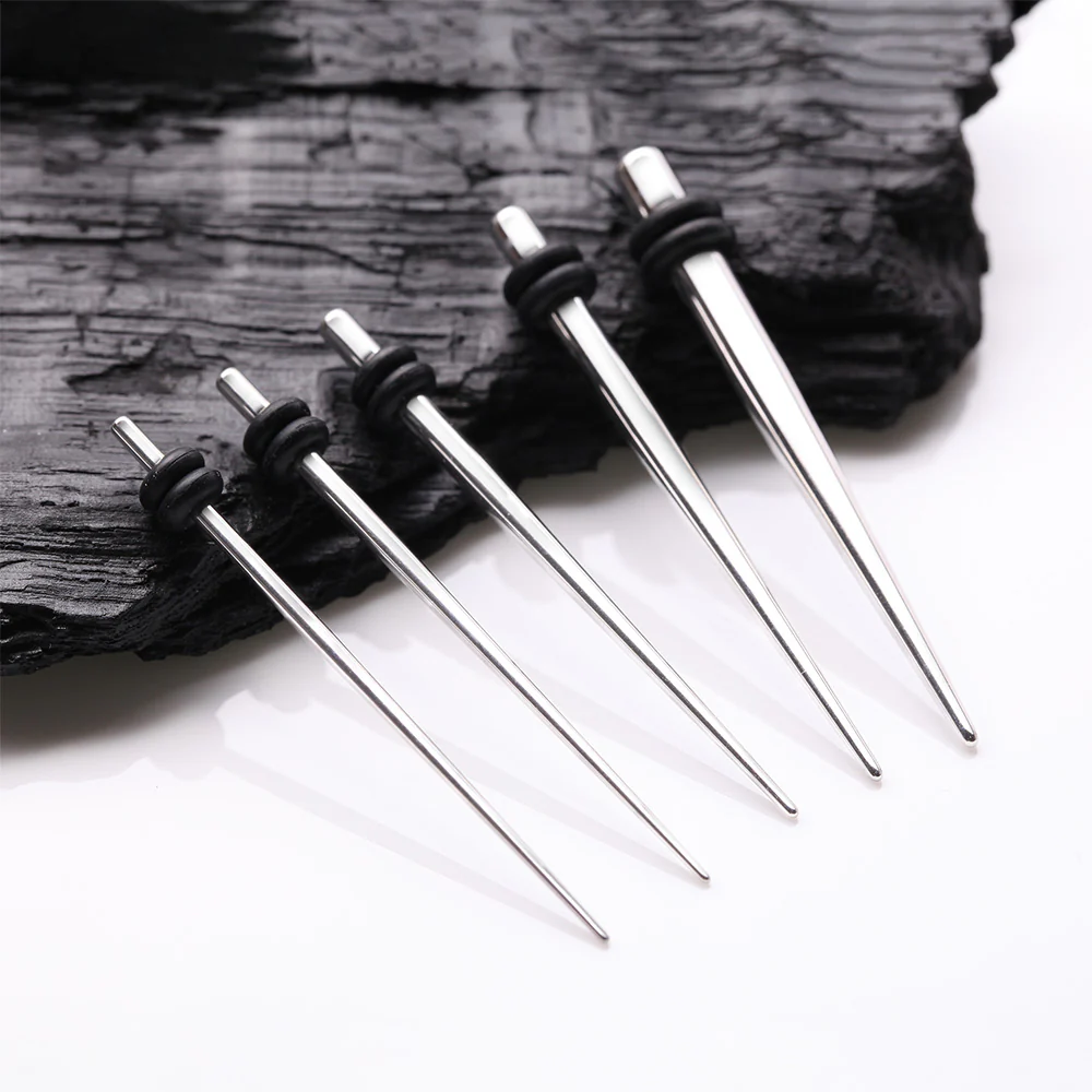 14 to 6 GA Steel Taper with O-Rings Ear Stretching Kit - Image 4