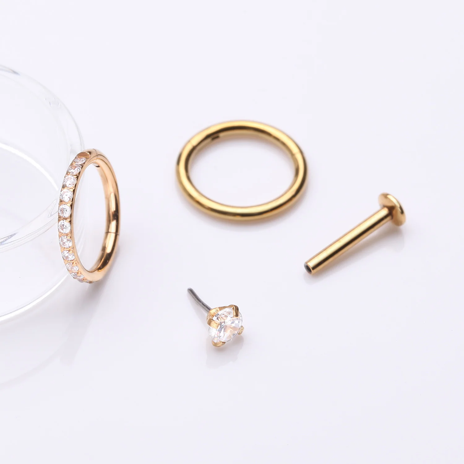 3 Pcs of Assorted Everyday Golden Sparkle Gem Stud x Clicker Package - Image 2