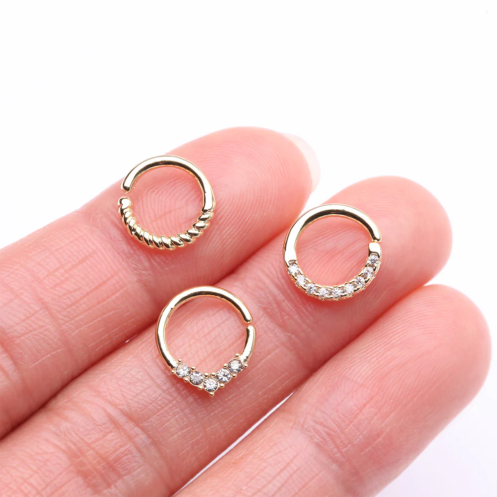 3 Pcs of Assorted Golden Essential Bendable Hoop Ring Package - Image 3