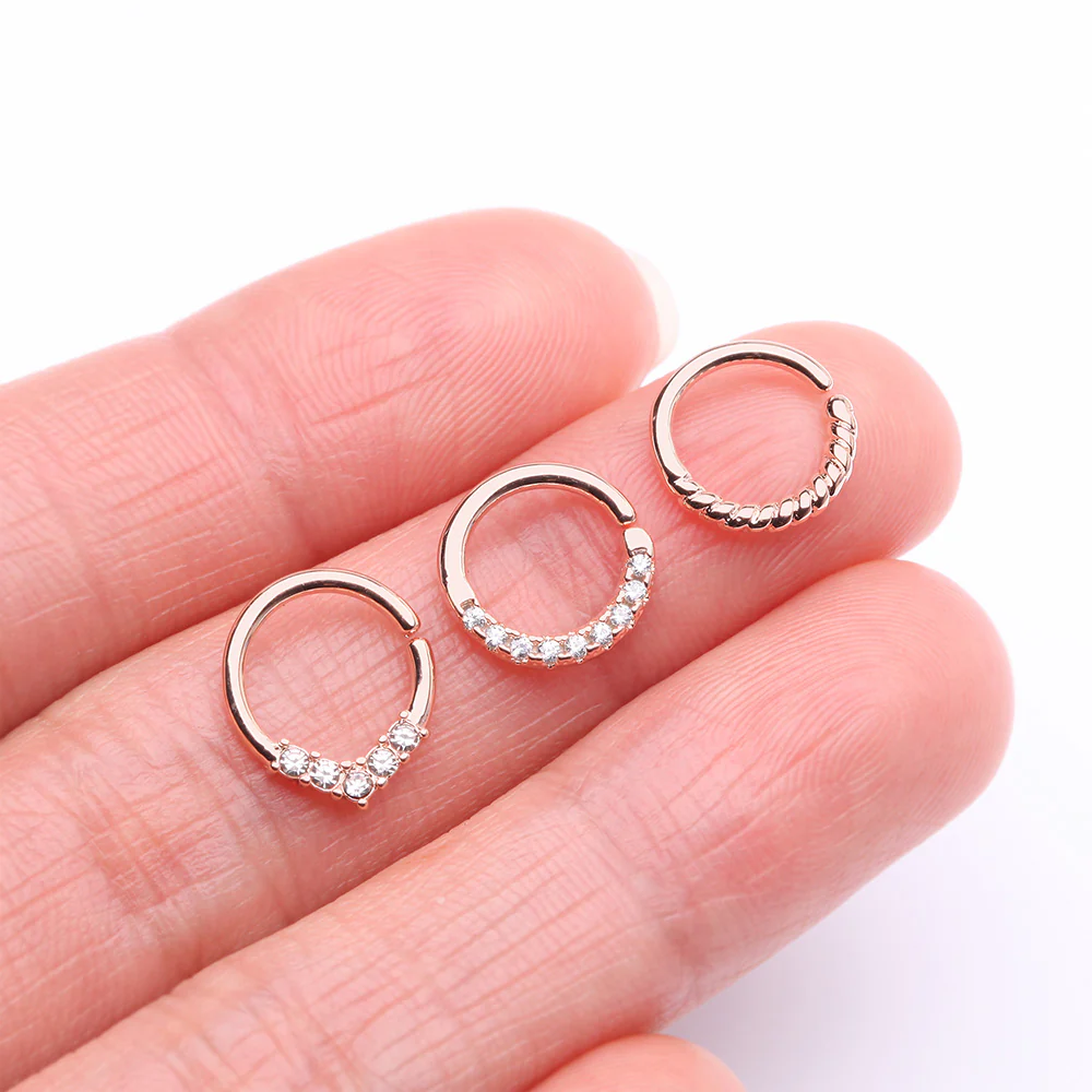 3 Pcs of Assorted Rose Gold Essential Bendable Hoop Ring Package - Image 3