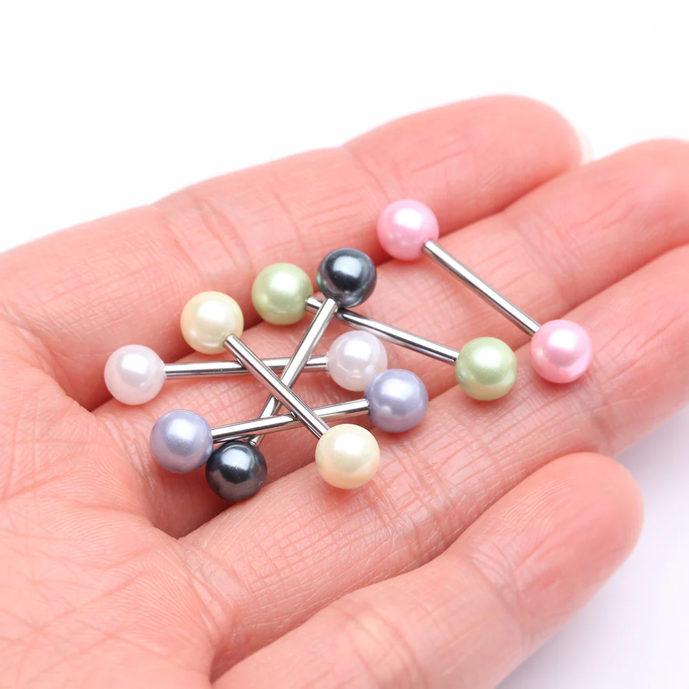 6 Pcs of Assorted Color Pearlescent Ball Barbell Package - Image 3