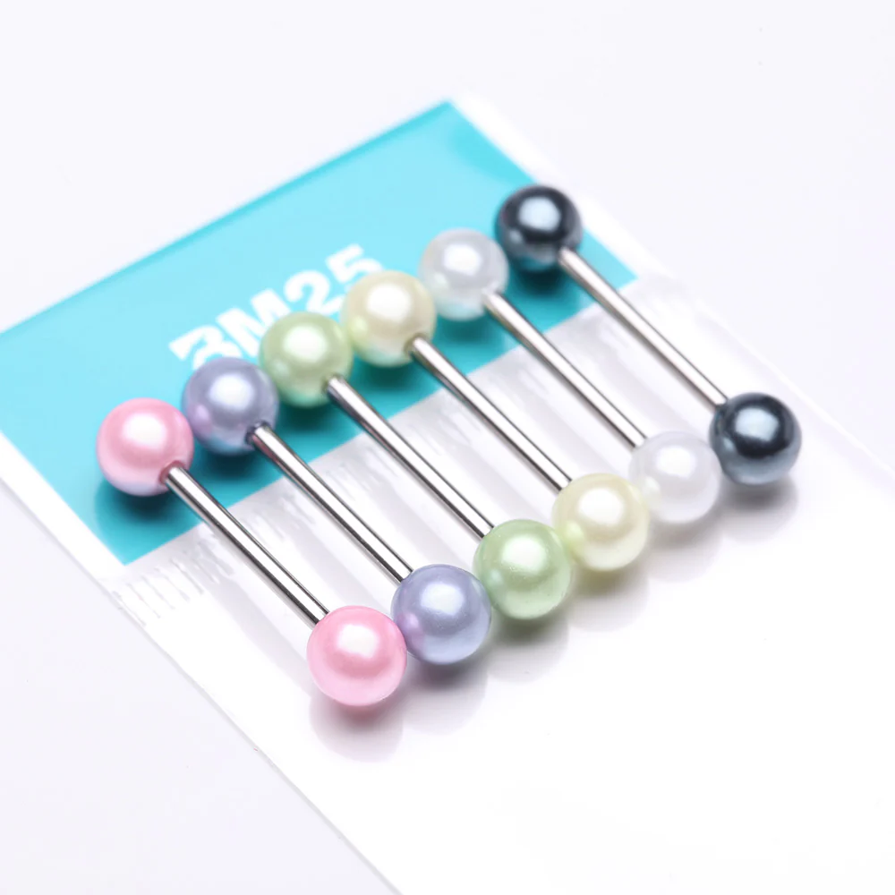 6 Pcs of Assorted Color Pearlescent Ball Barbell Package - Image 4