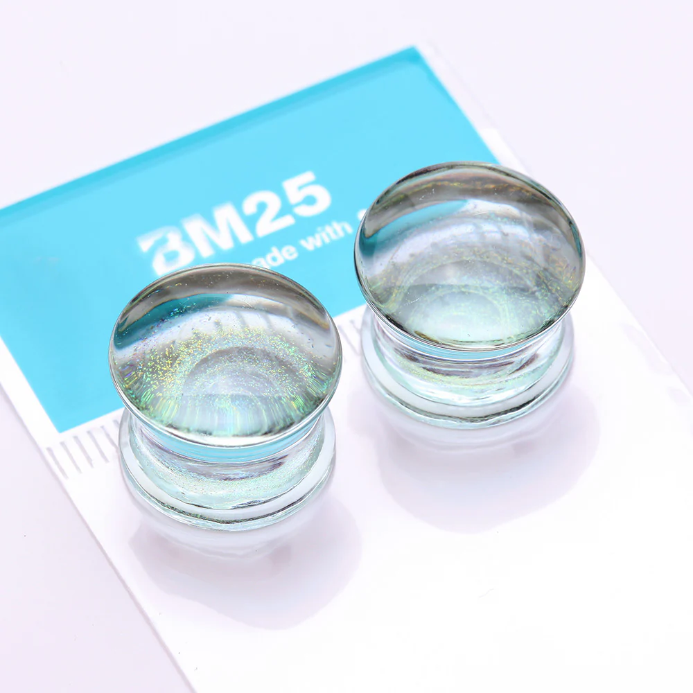 A Pair of Aurora Galaxy Milky Way Glass Double Flared Plug - Image 4
