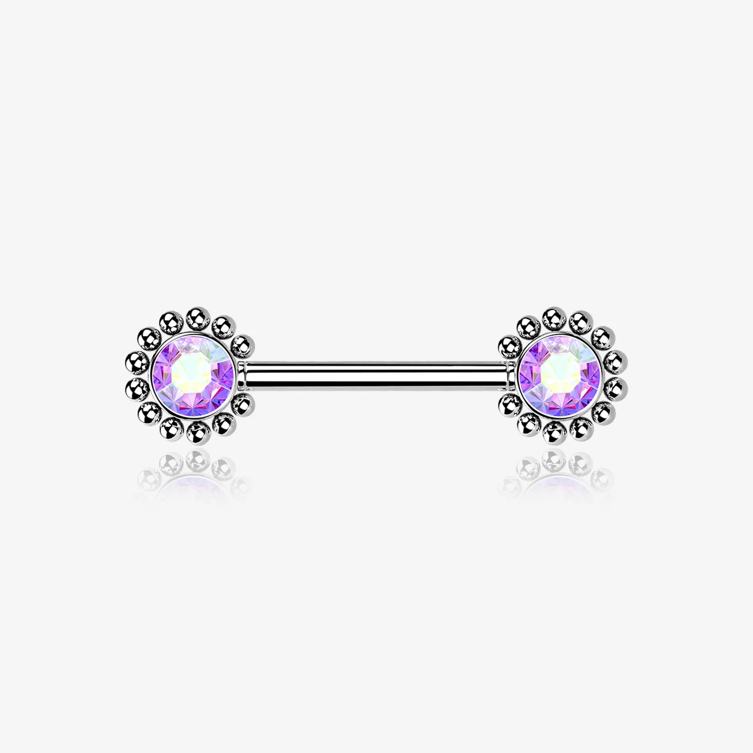 A Pair of Bali Bead Karma Circle Sparkle Threadless Nipple Barbell