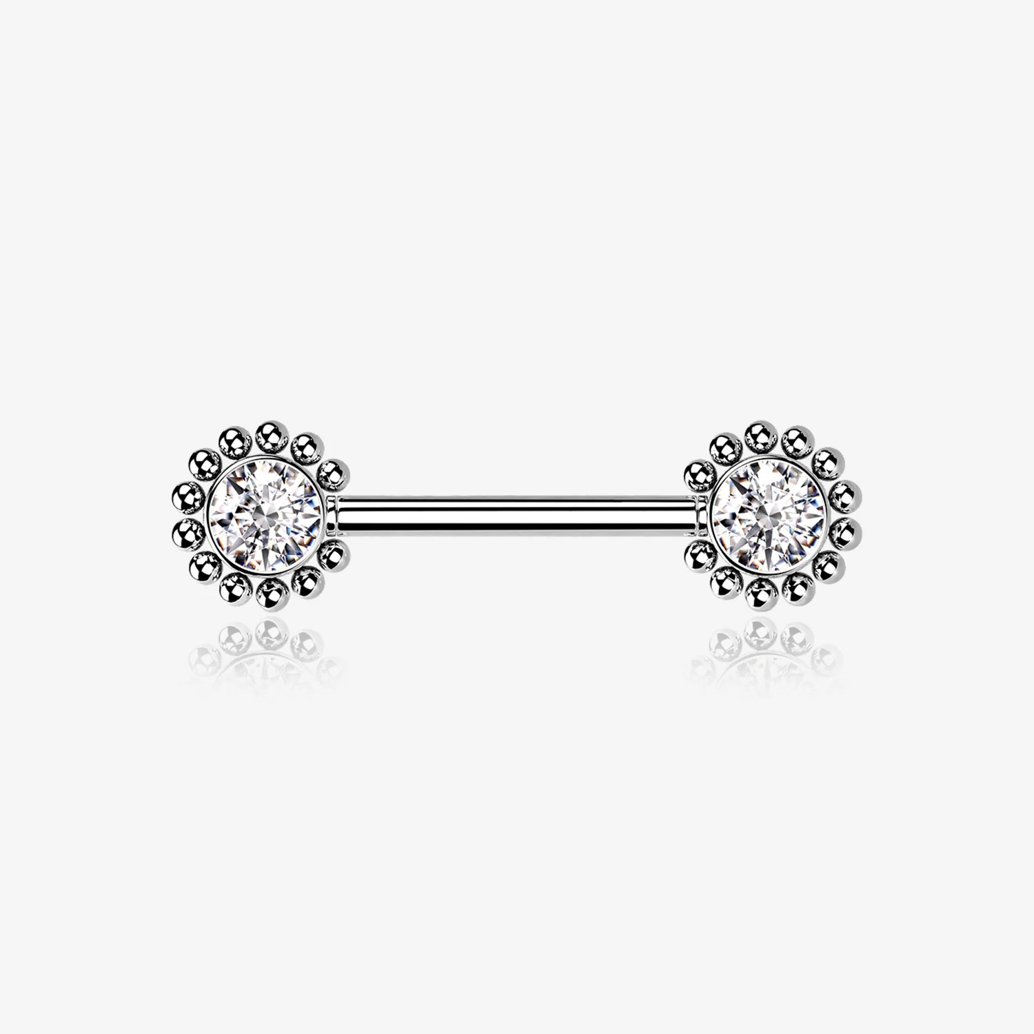 A Pair of Bali Bead Karma Circle Sparkle Threadless Nipple Barbell