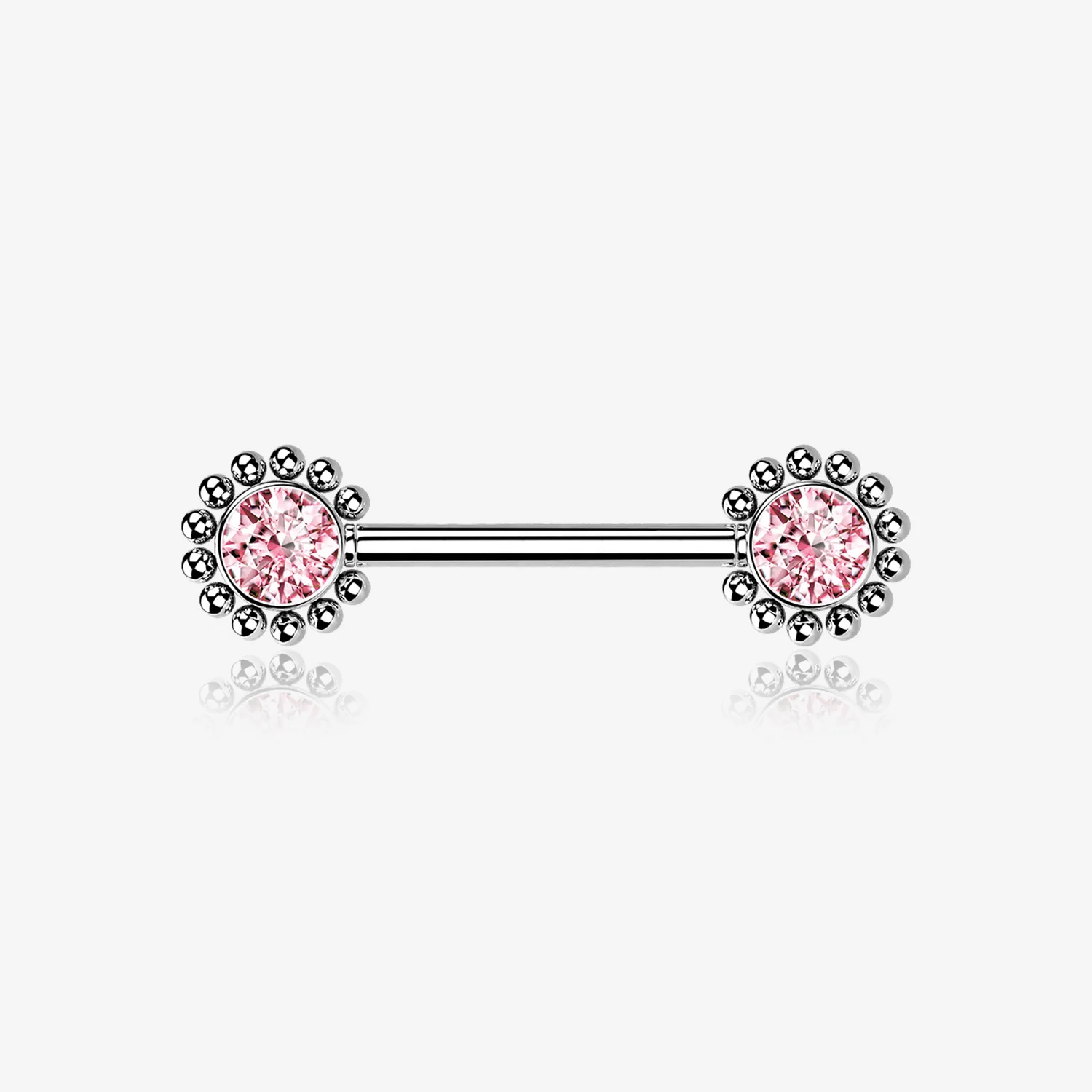 A Pair of Bali Bead Karma Circle Sparkle Threadless Nipple Barbell