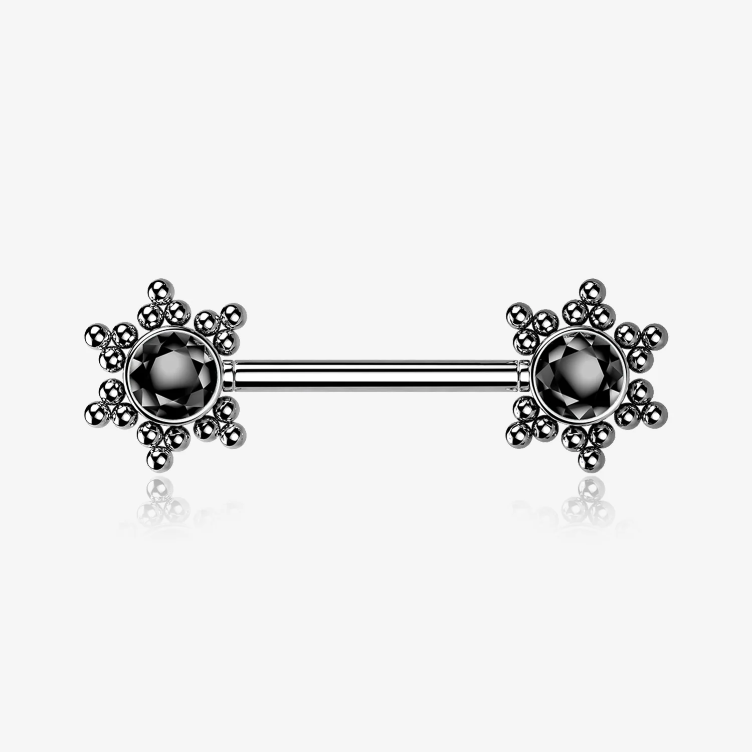 A Pair of Bali Star Sparkle Threadless Nipple Barbell