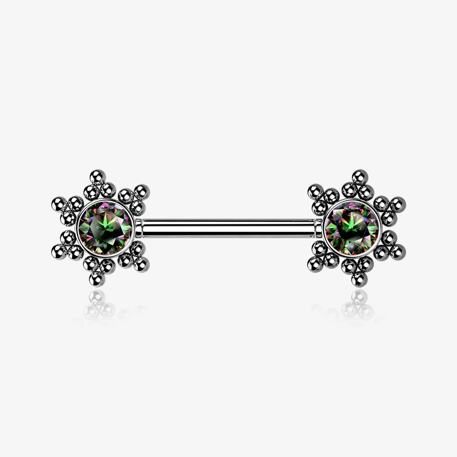A Pair of Bali Star Sparkle Threadless Nipple Barbell