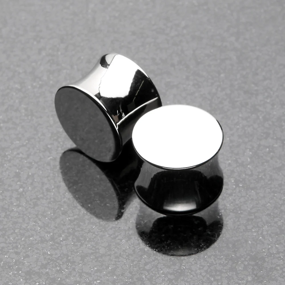 A Pair of Basic Steel Solid Double Flared Ear Gauge Plug - Image 4