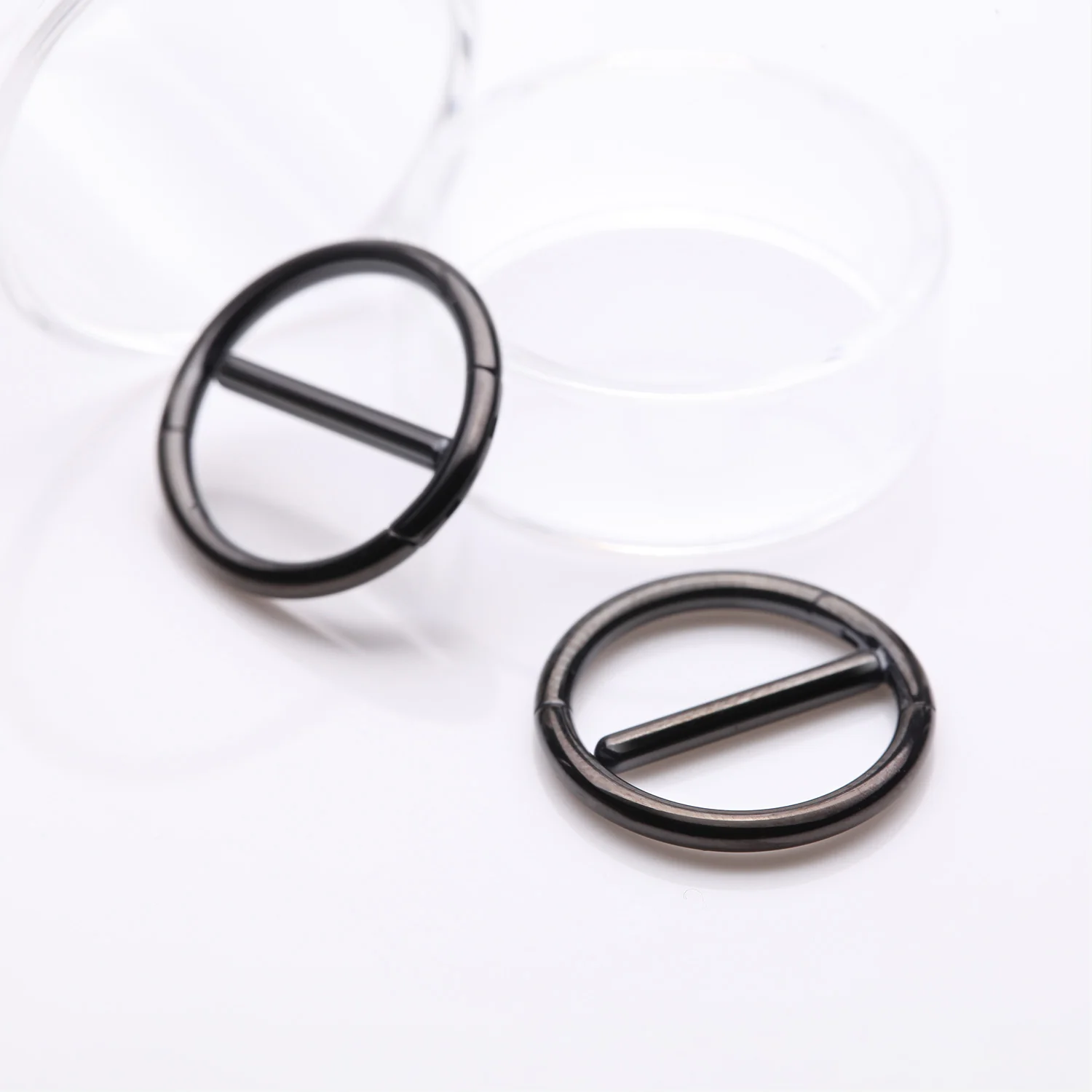 A Pair of Blackline Dual Hinged Classic Hoop Nipple Clicker - Image 2