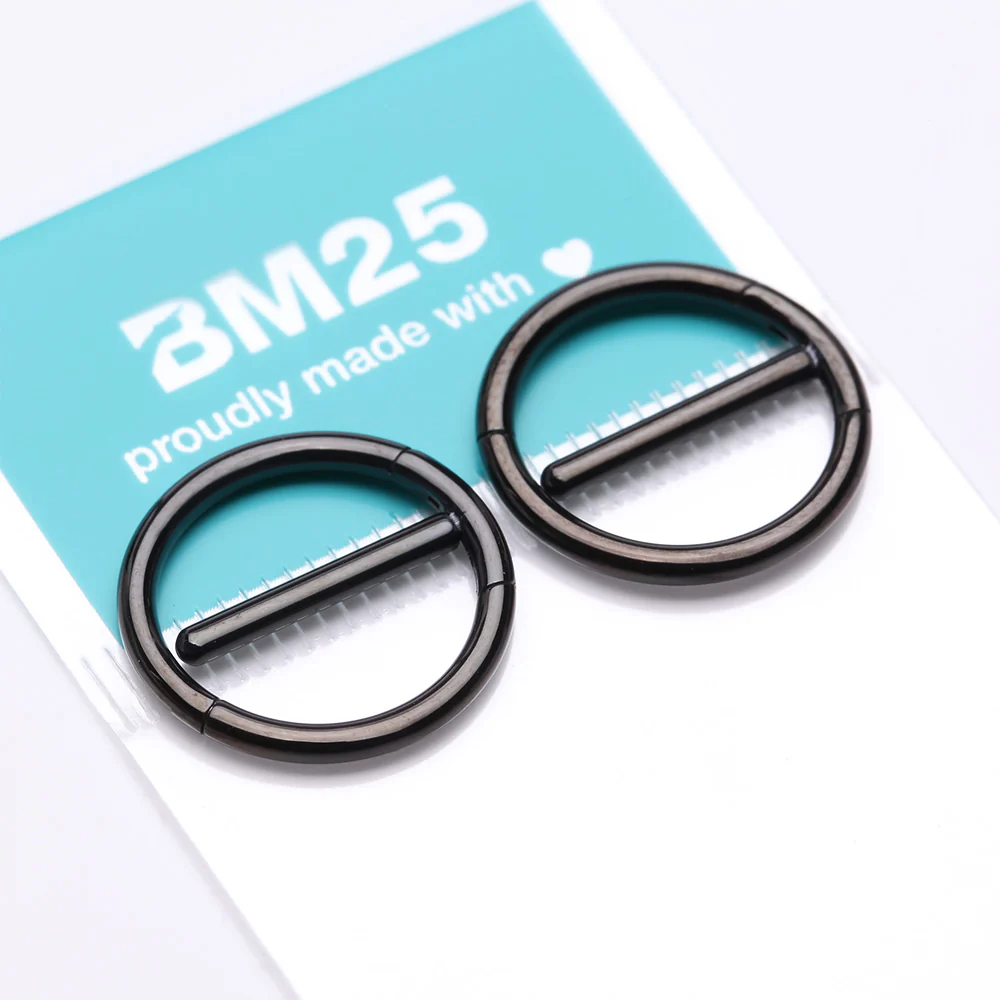 A Pair of Blackline Dual Hinged Classic Hoop Nipple Clicker - Image 4