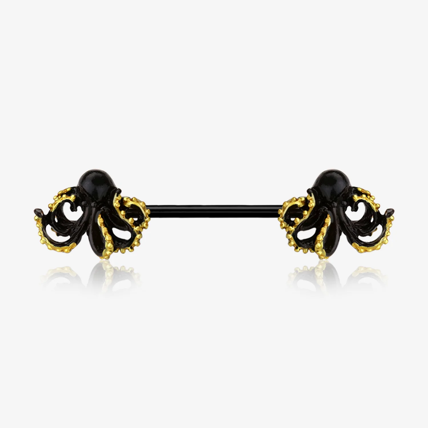 A Pair of Blackline Kraken Sea Monster Nipple Barbell