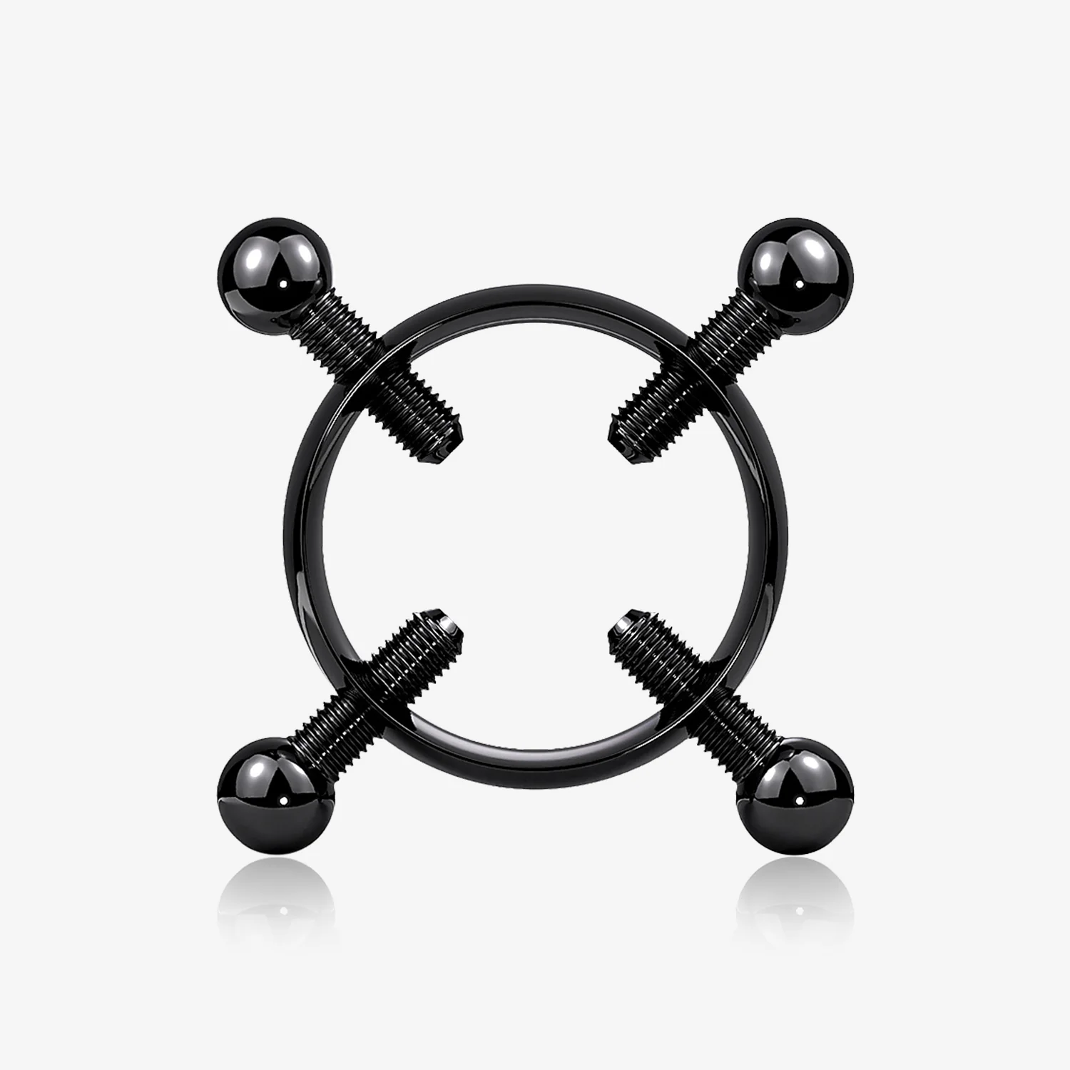 A Pair of Blackline Non-Piercing Adjustable Screw Clamp Nipple Ring
