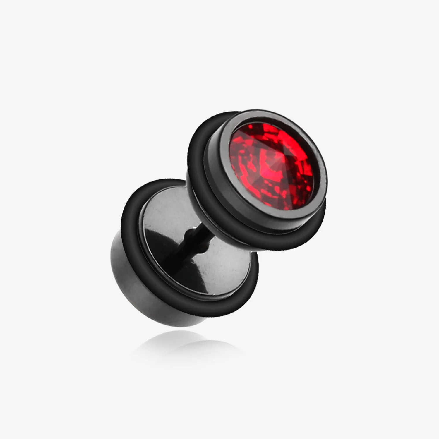 A Pair of Blackline Pointy Crystalline Faux Gauge Plug Earring