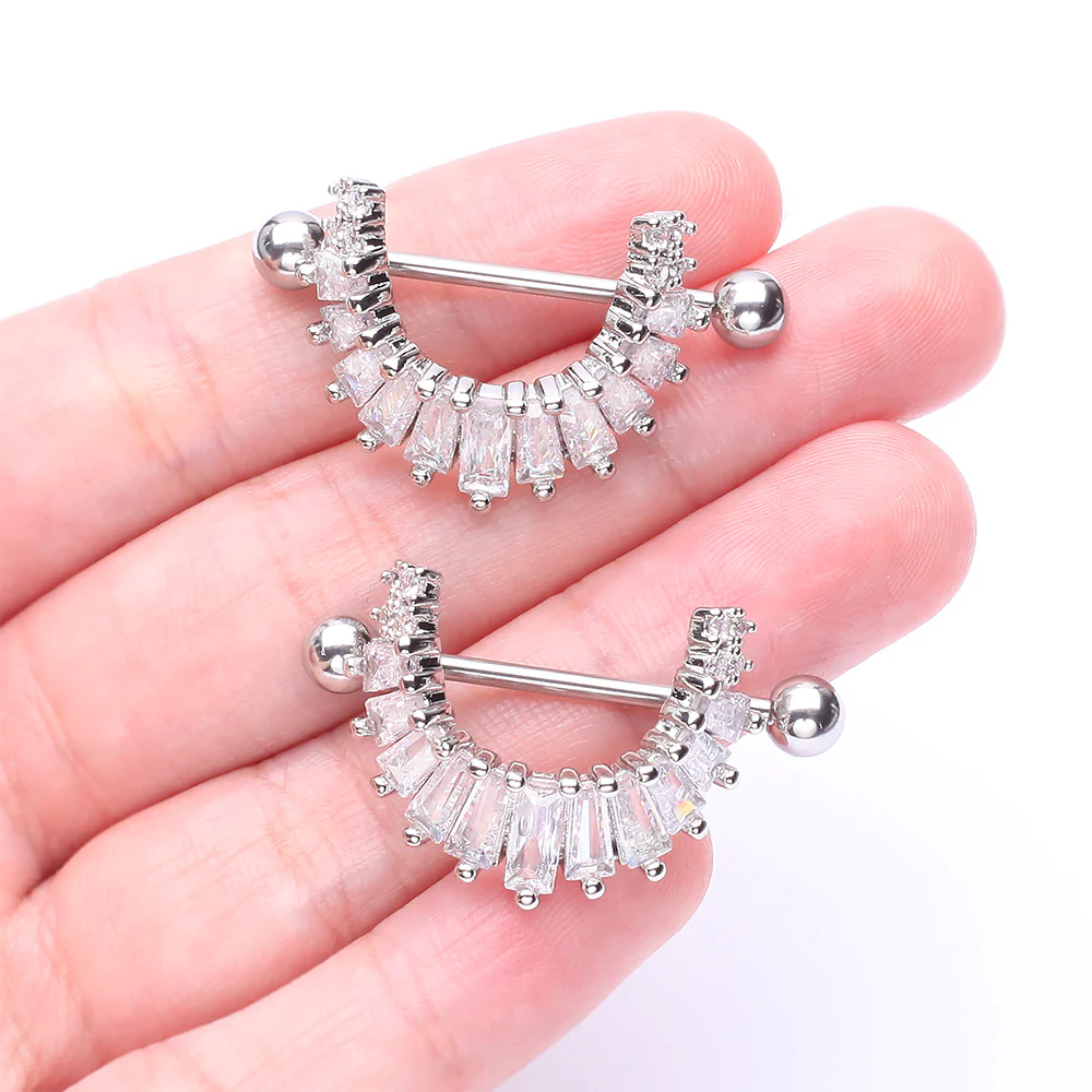A Pair of Brilliant Maya Goddess Sparkle Dangle Nipple Shield - Image 3